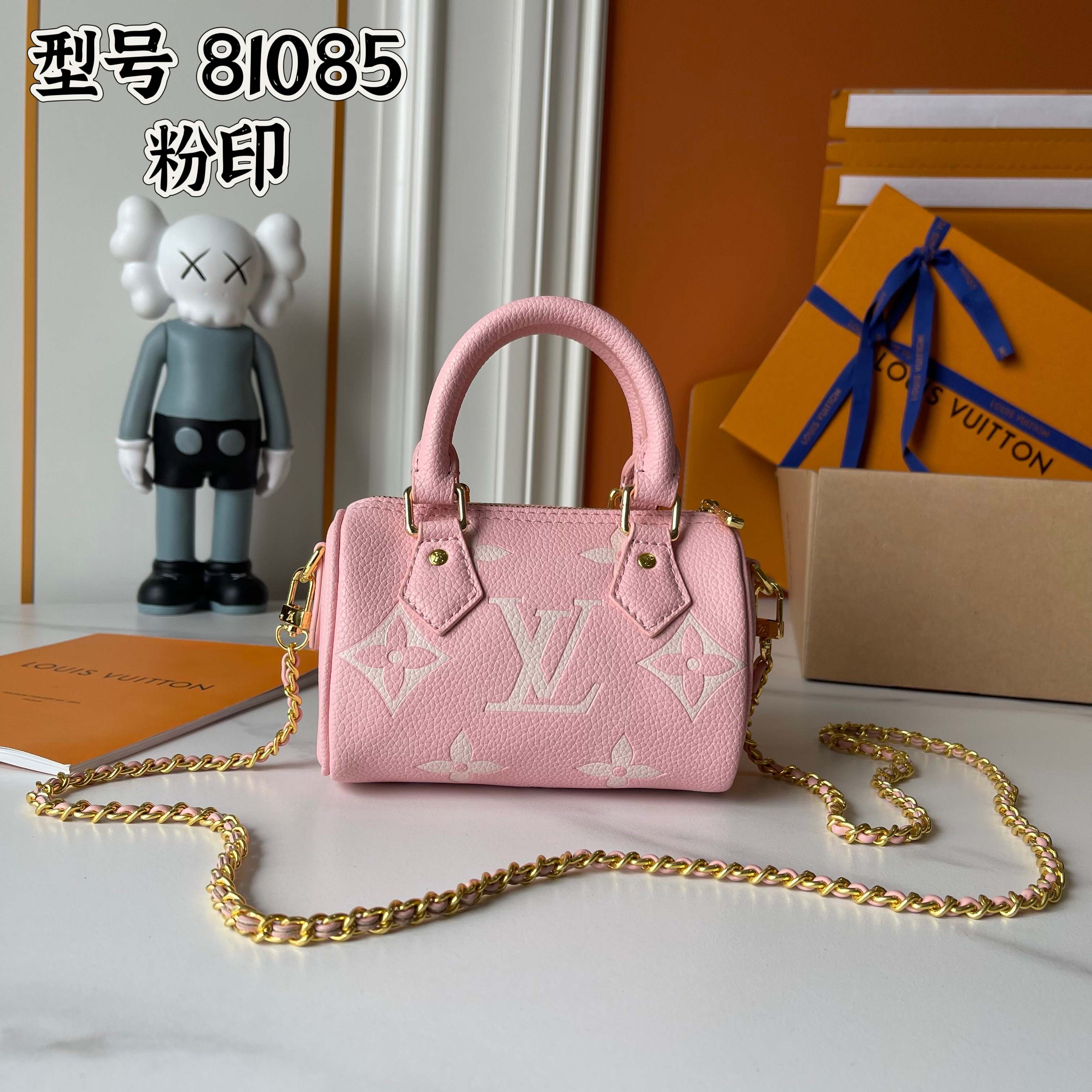[TOP] Louis Vuitton LV Nano Speedy Monogram Bag 16x11x9cm - Pink