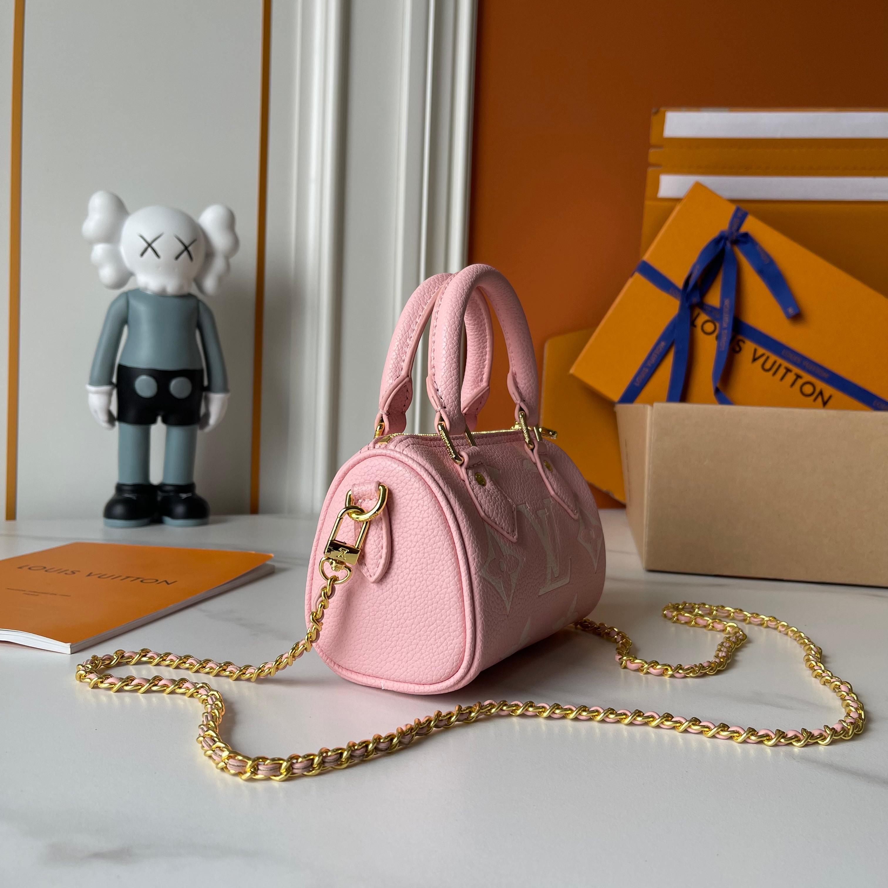 [TOP] Louis Vuitton LV Nano Speedy Monogram Bag 16x11x9cm - Pink