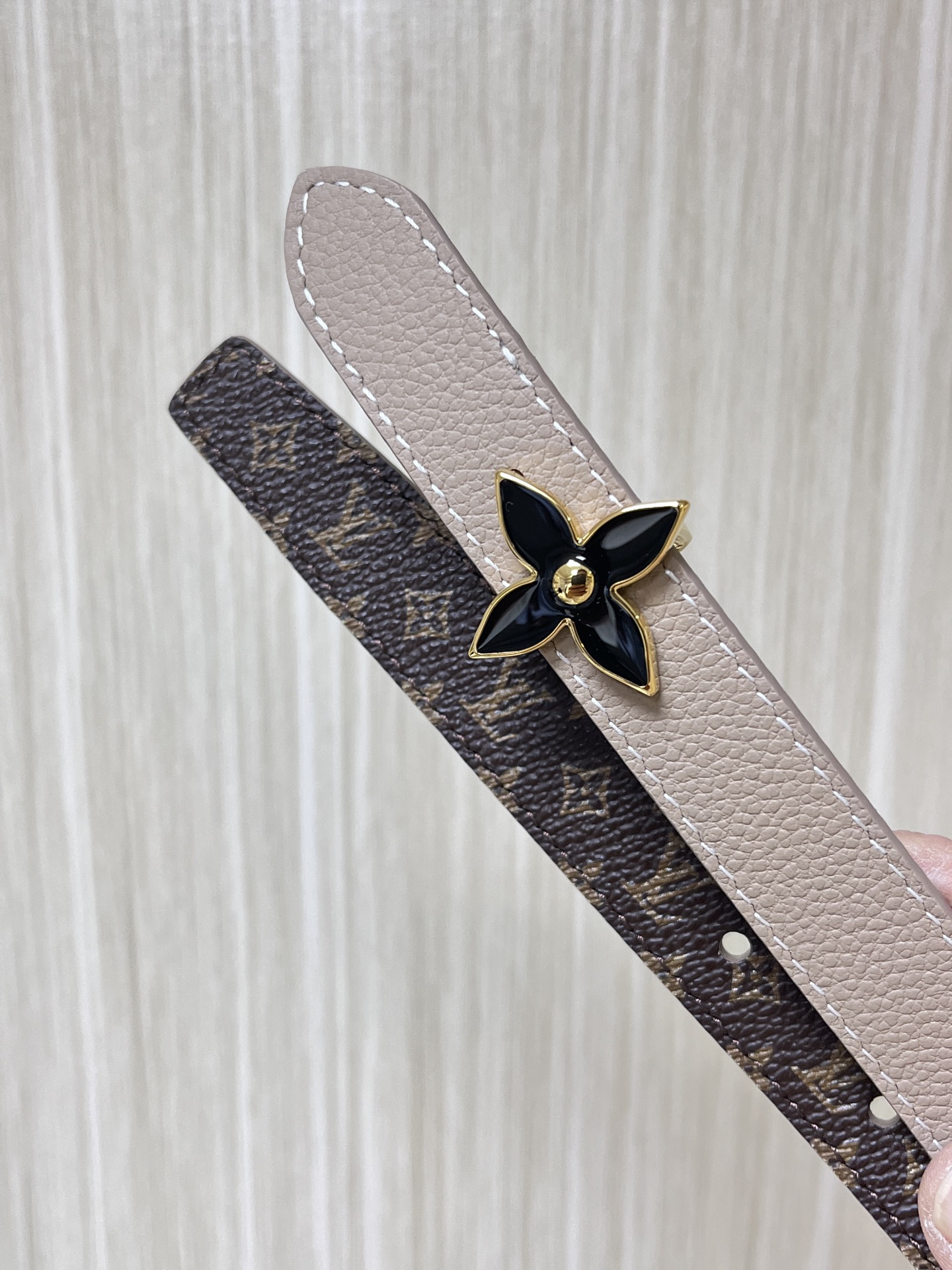 [TOP] Louis Vuitton LV x TM Mini Flowergram Belt 2.0cm - Gray