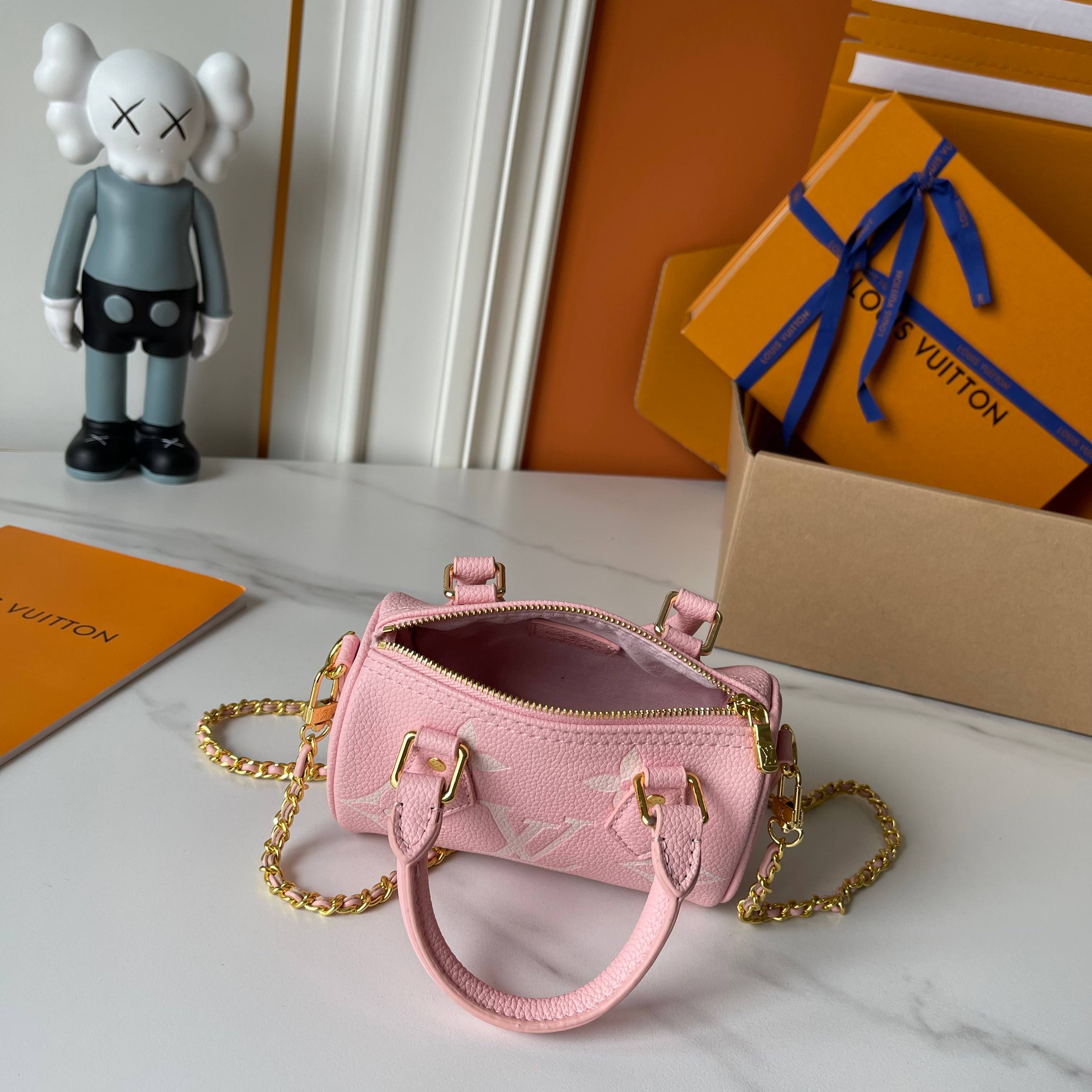 [TOP] Louis Vuitton LV Nano Speedy Monogram Bag 16x11x9cm - Pink