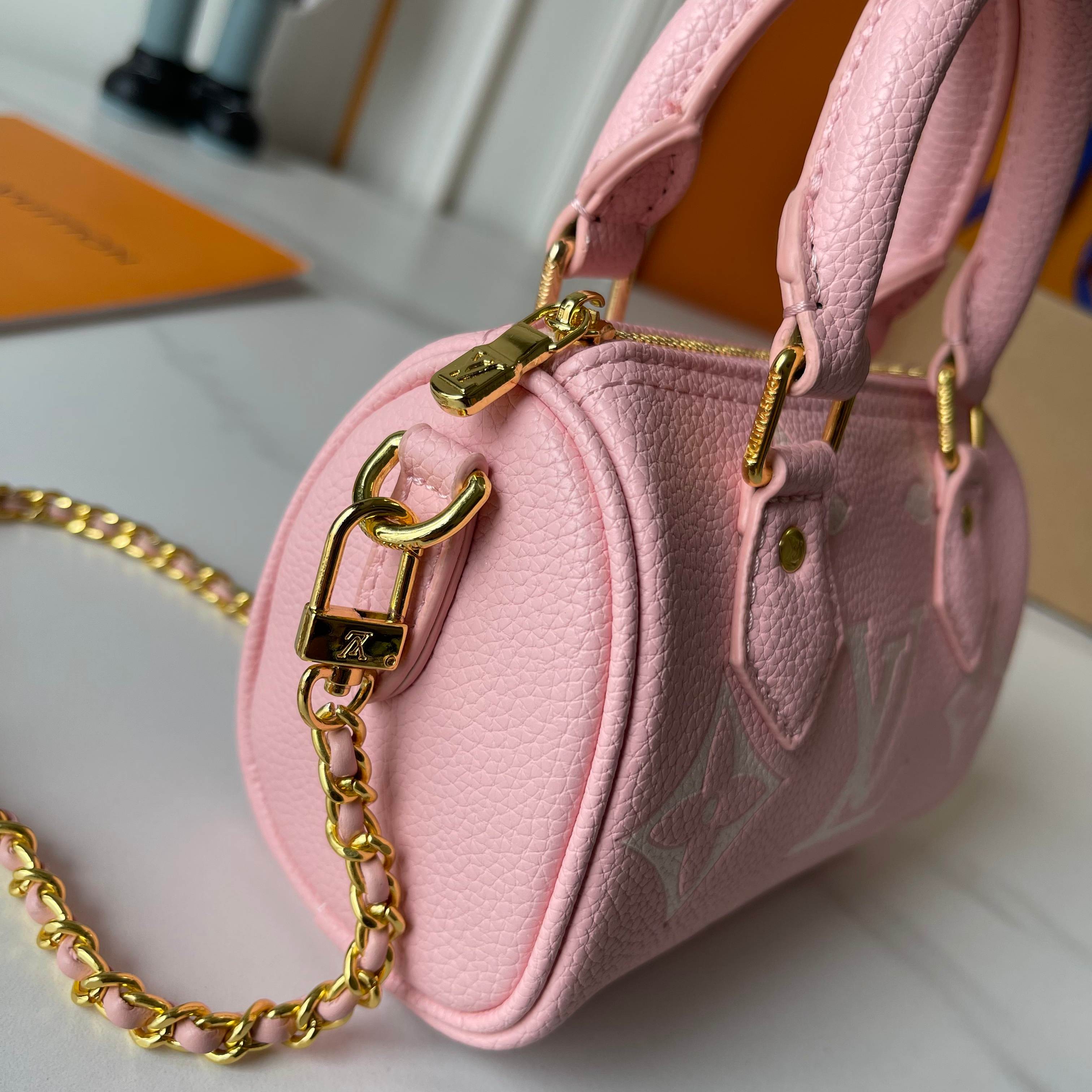 [TOP] Louis Vuitton LV Nano Speedy Monogram Bag 16x11x9cm - Pink
