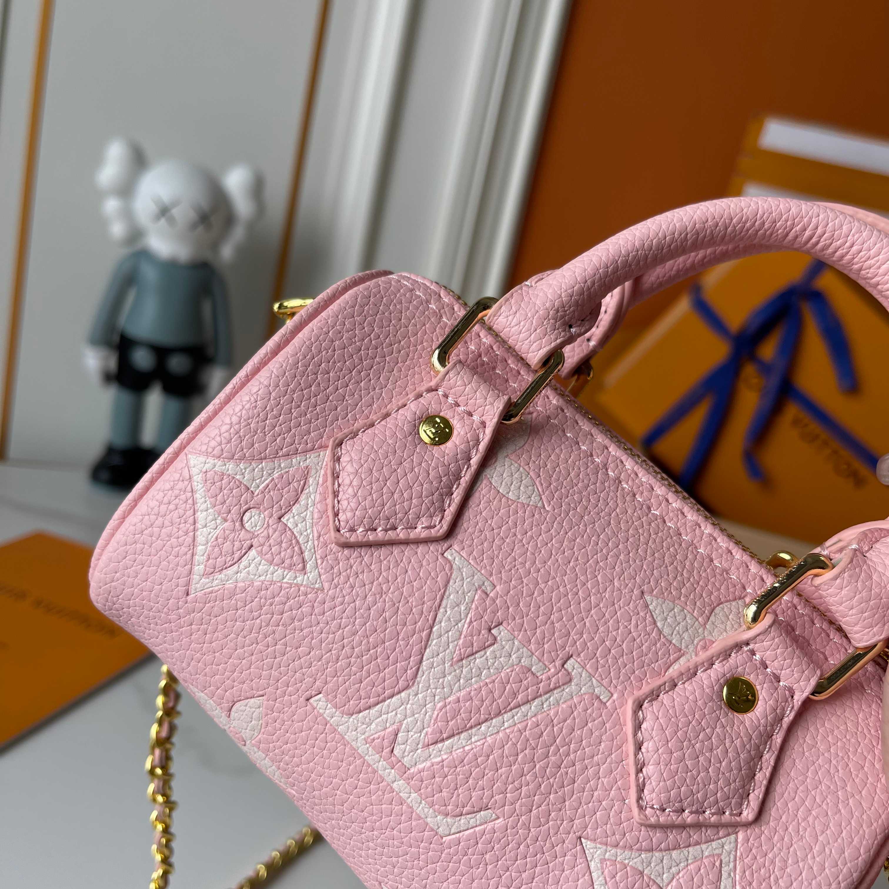 [TOP] Louis Vuitton LV Nano Speedy Monogram Bag 16x11x9cm - Pink