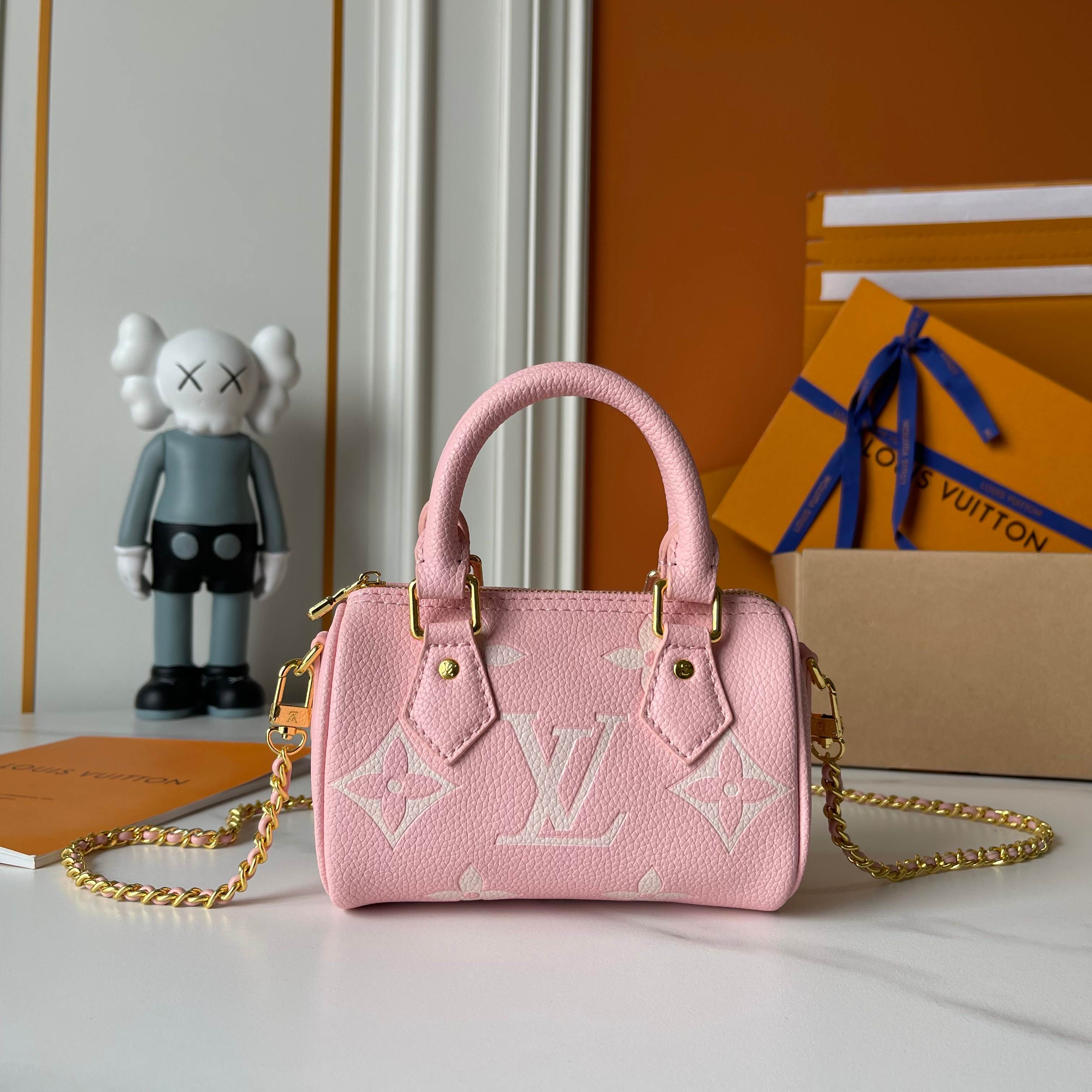 [TOP] Louis Vuitton LV Nano Speedy Monogram Bag 16x11x9cm - Pink
