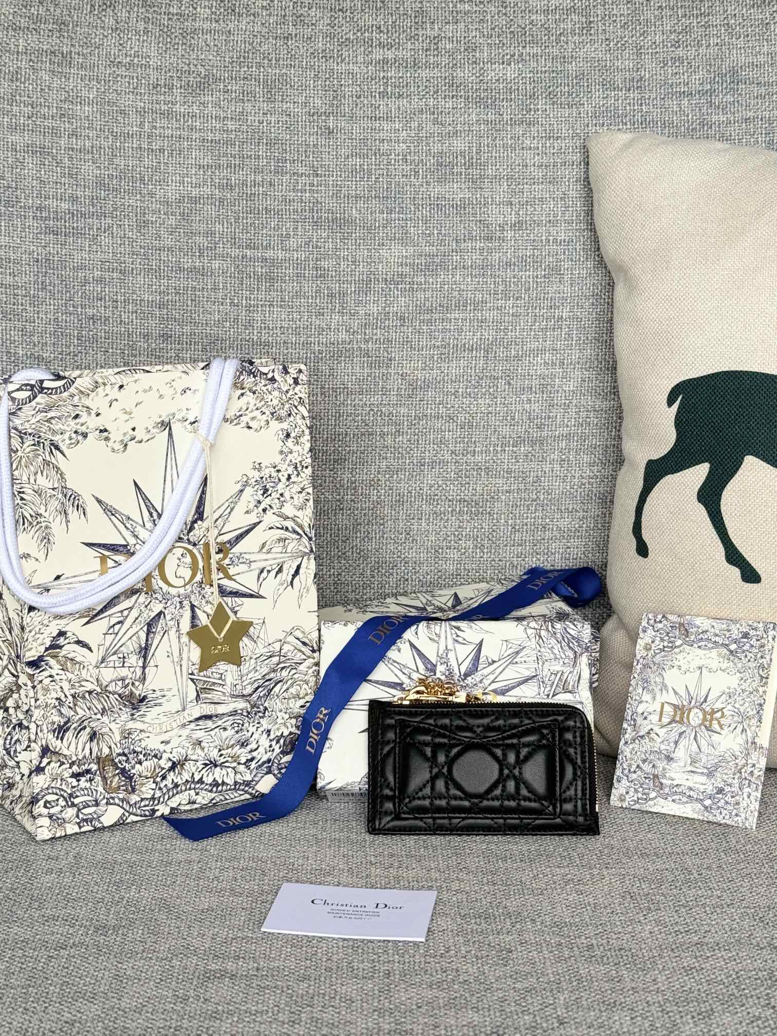 [TOP] Christian Dior Card Holder Sheepskin 13.5*8.5*1.5 cm - 9 Colour