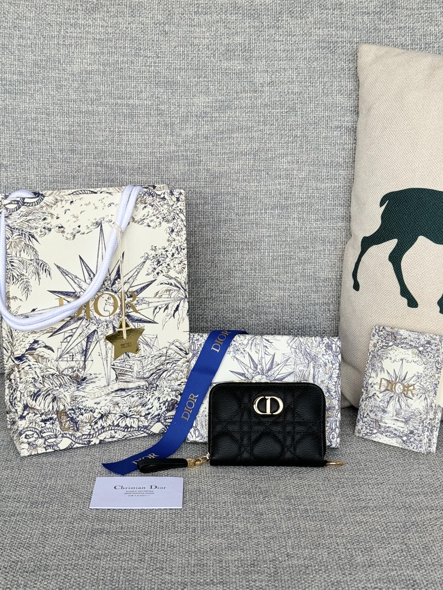 [TOP] Christian Dior Caro Zipper Card Case 11x9cm - 10 Colors