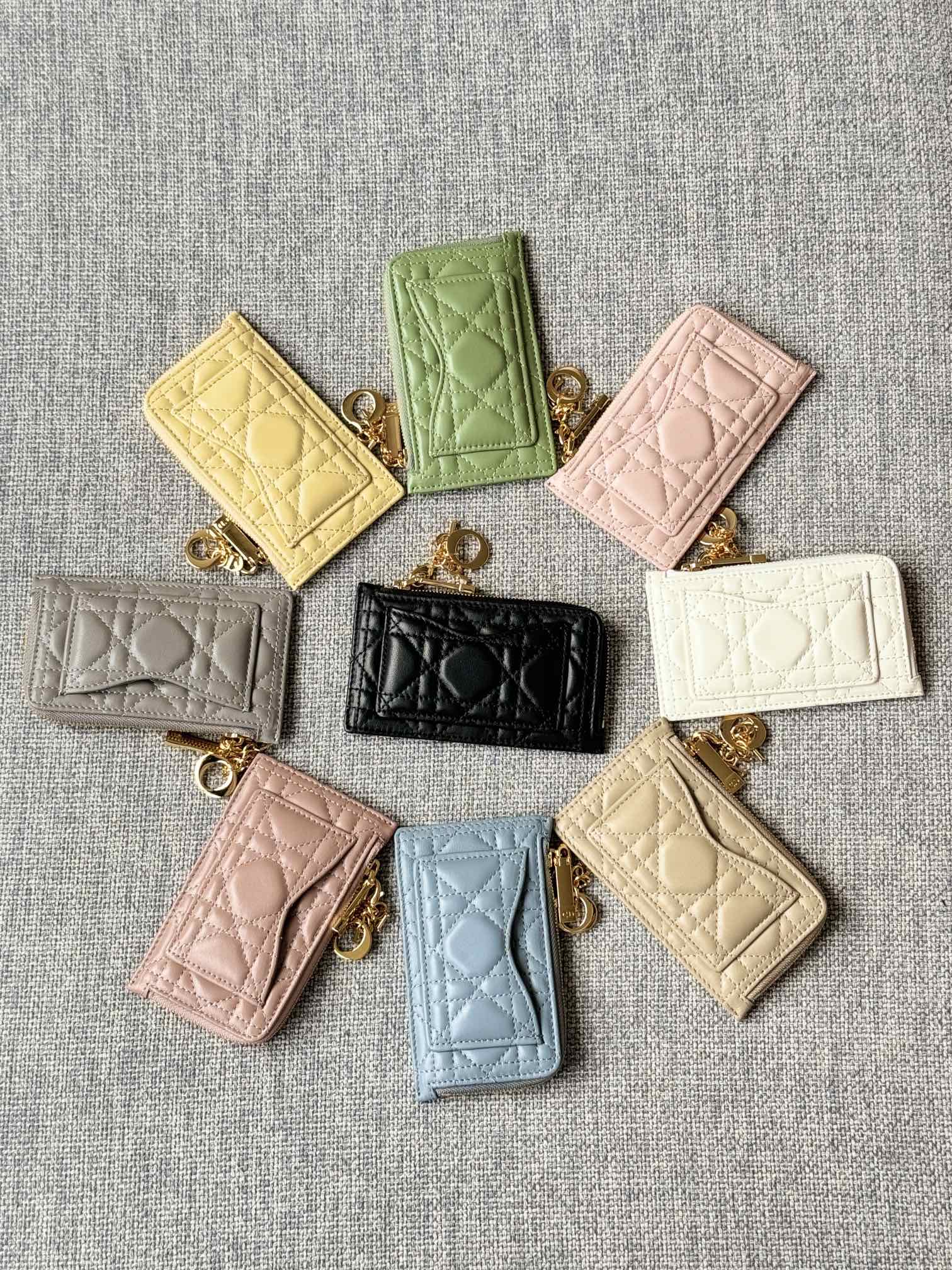 [TOP] Christian Dior Card Holder Sheepskin 13.5*8.5*1.5 cm - 9 Colour