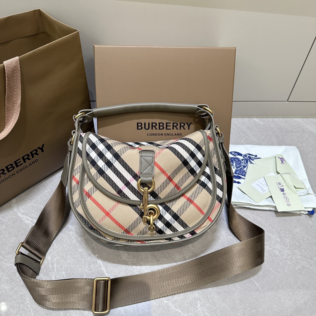 [TOP] BURBERRY Messenger Bag 27.5x11x19cm - Beige