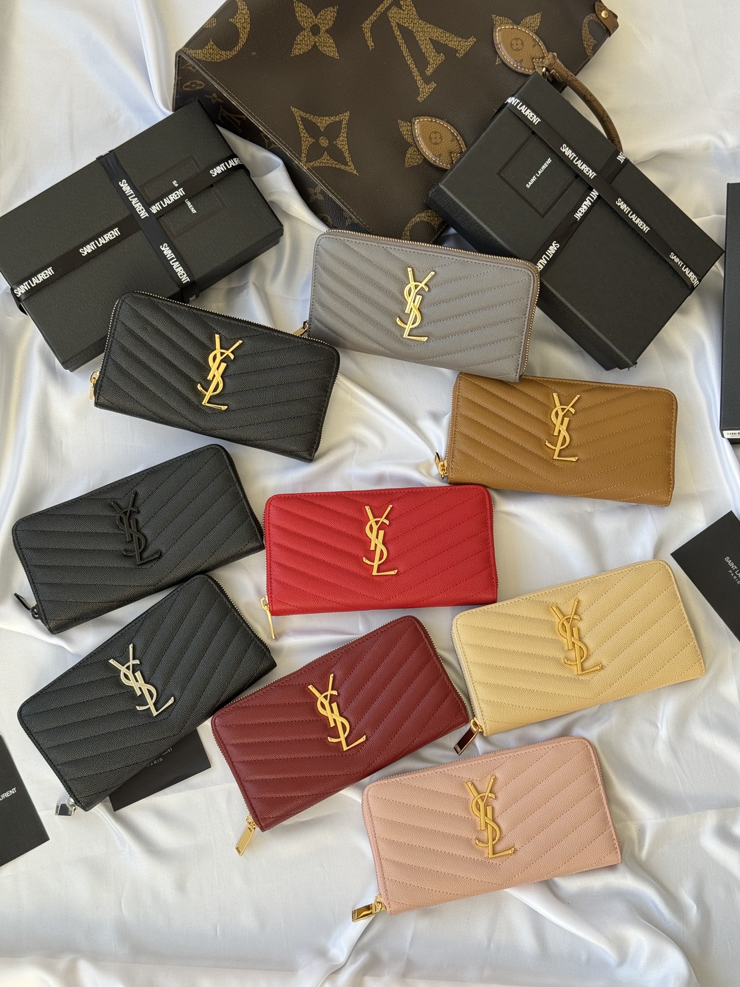 [TOP] Yves Saint Laurent YSL Zipper Wallet 19*10cm - 9 Colors