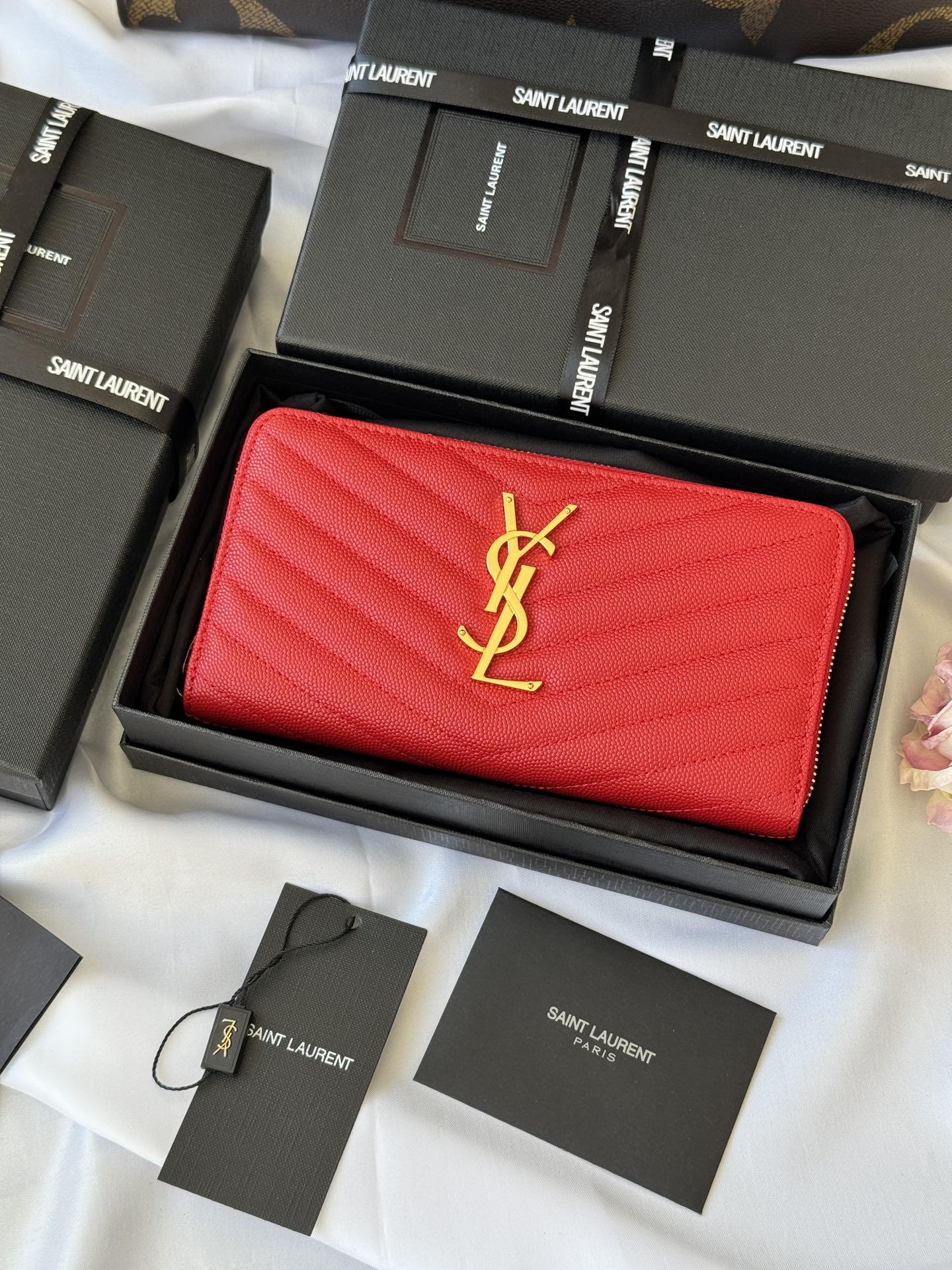 [TOP] Yves Saint Laurent YSL Zipper Wallet 19*10cm - 9 Colors