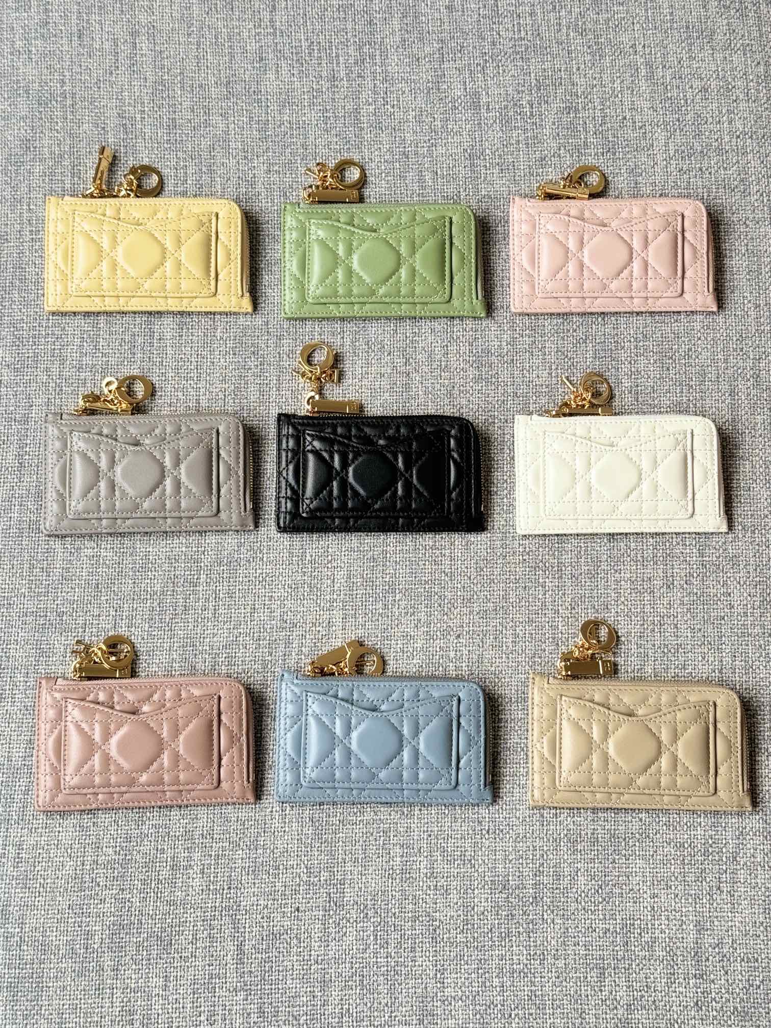 [TOP] Christian Dior Card Holder Sheepskin 13.5*8.5*1.5 cm - 9 Colour