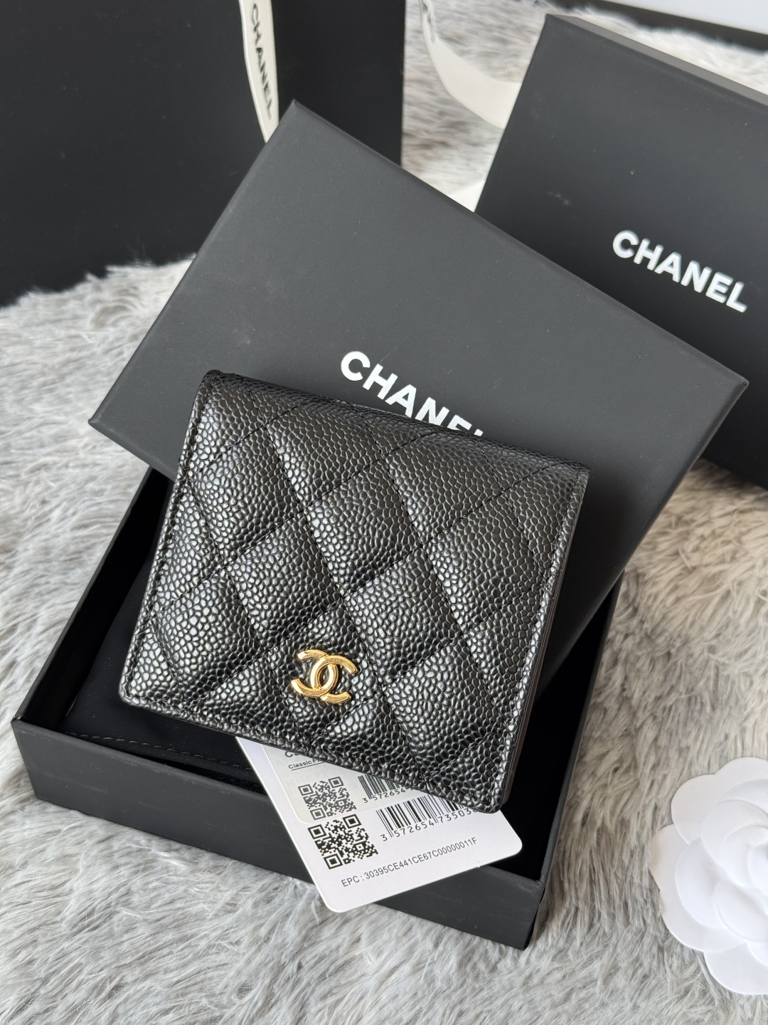 [TOP] CHANEL Wallets Calfskin/Lambskin 12x12x3cm - Black&GHW/SHW