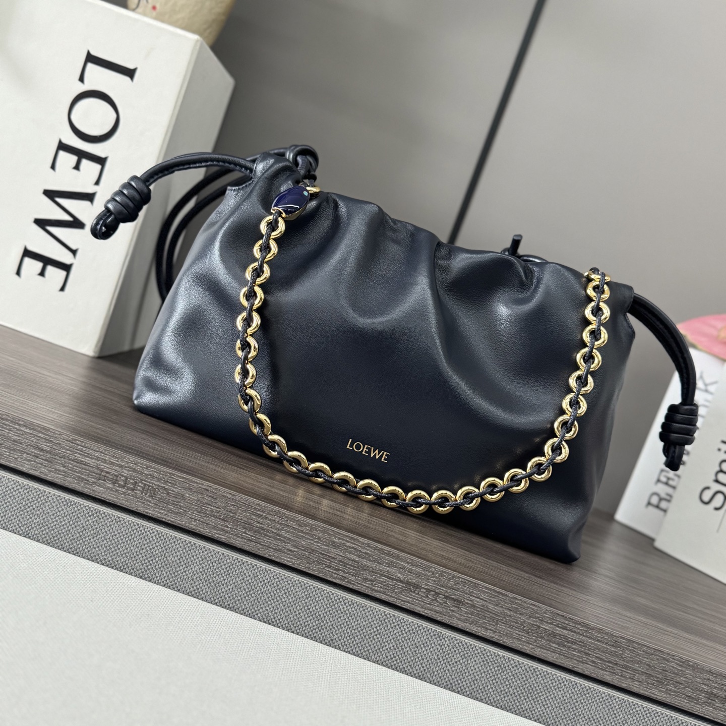 [TOP] LOEWE Flamenco Bag Lambskin 30×10.5×20cm - Navy Blue