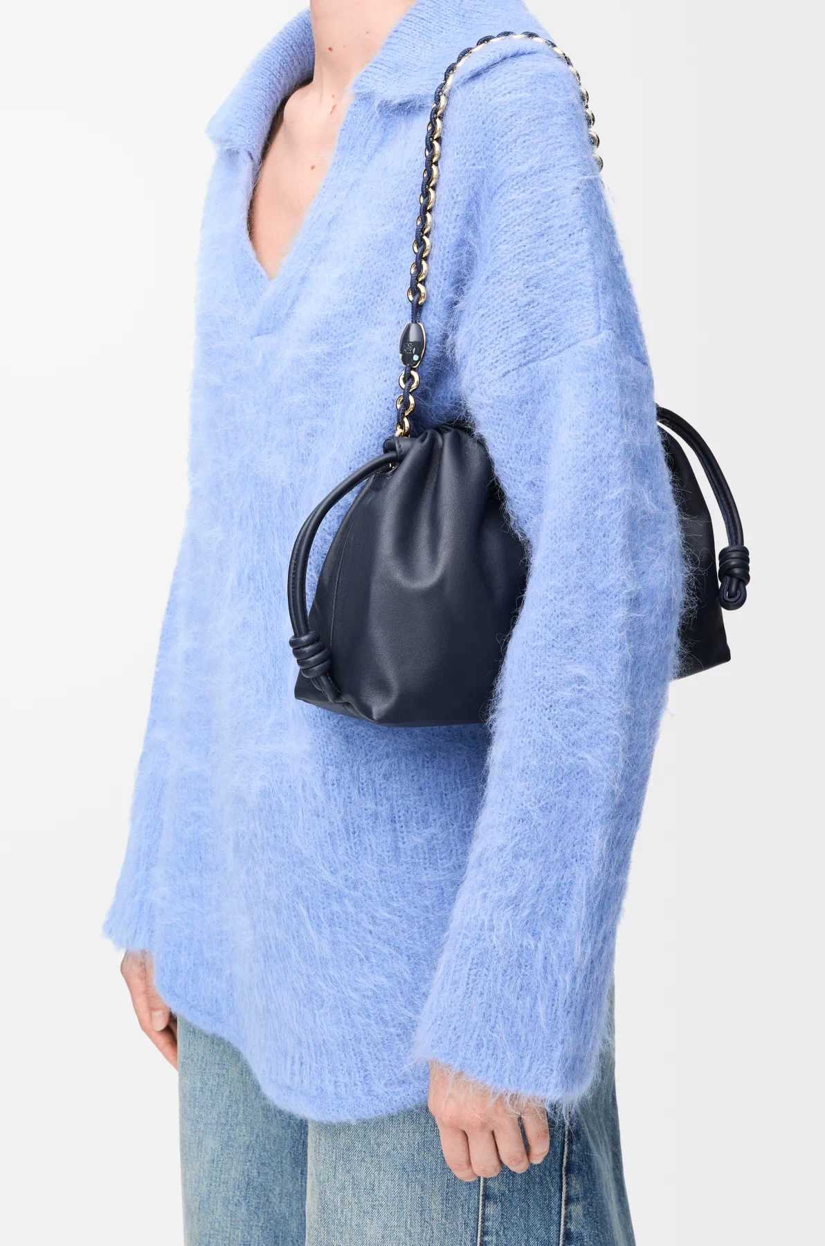 [TOP] LOEWE Flamenco Bag Lambskin 30×10.5×20cm - Navy Blue