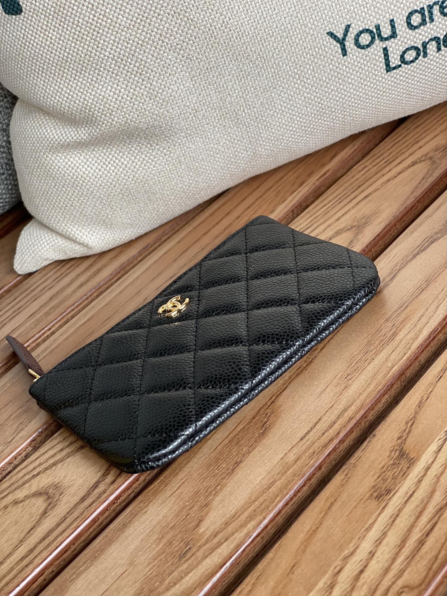 [TOP] CHANEL Lozenge Wallet Calfskin/Lambskin 15x8.5cm - Black&GHW/SHW
