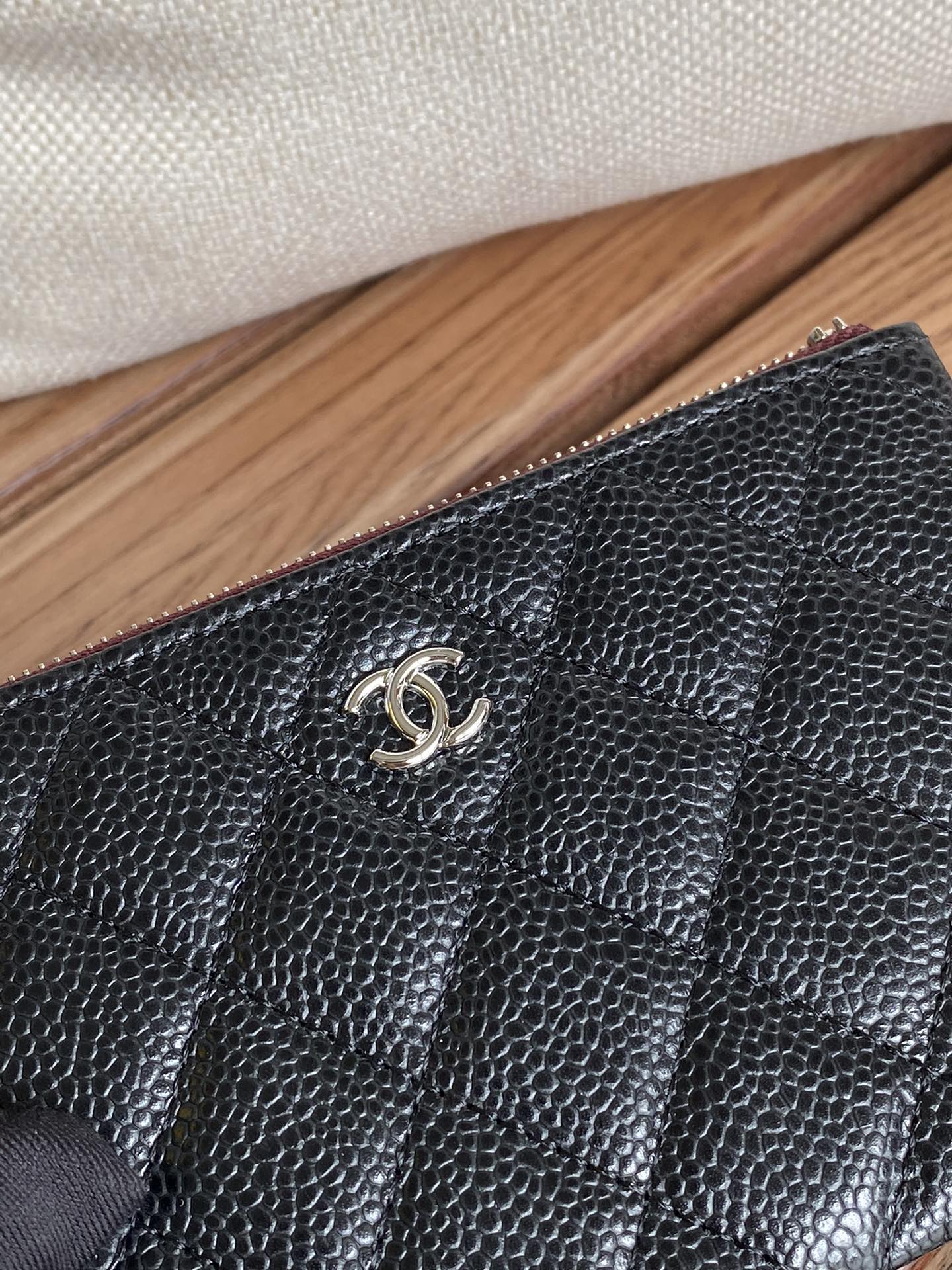 [TOP] CHANEL Lozenge Wallet Calfskin/Lambskin 15x8.5cm - Black&GHW/SHW