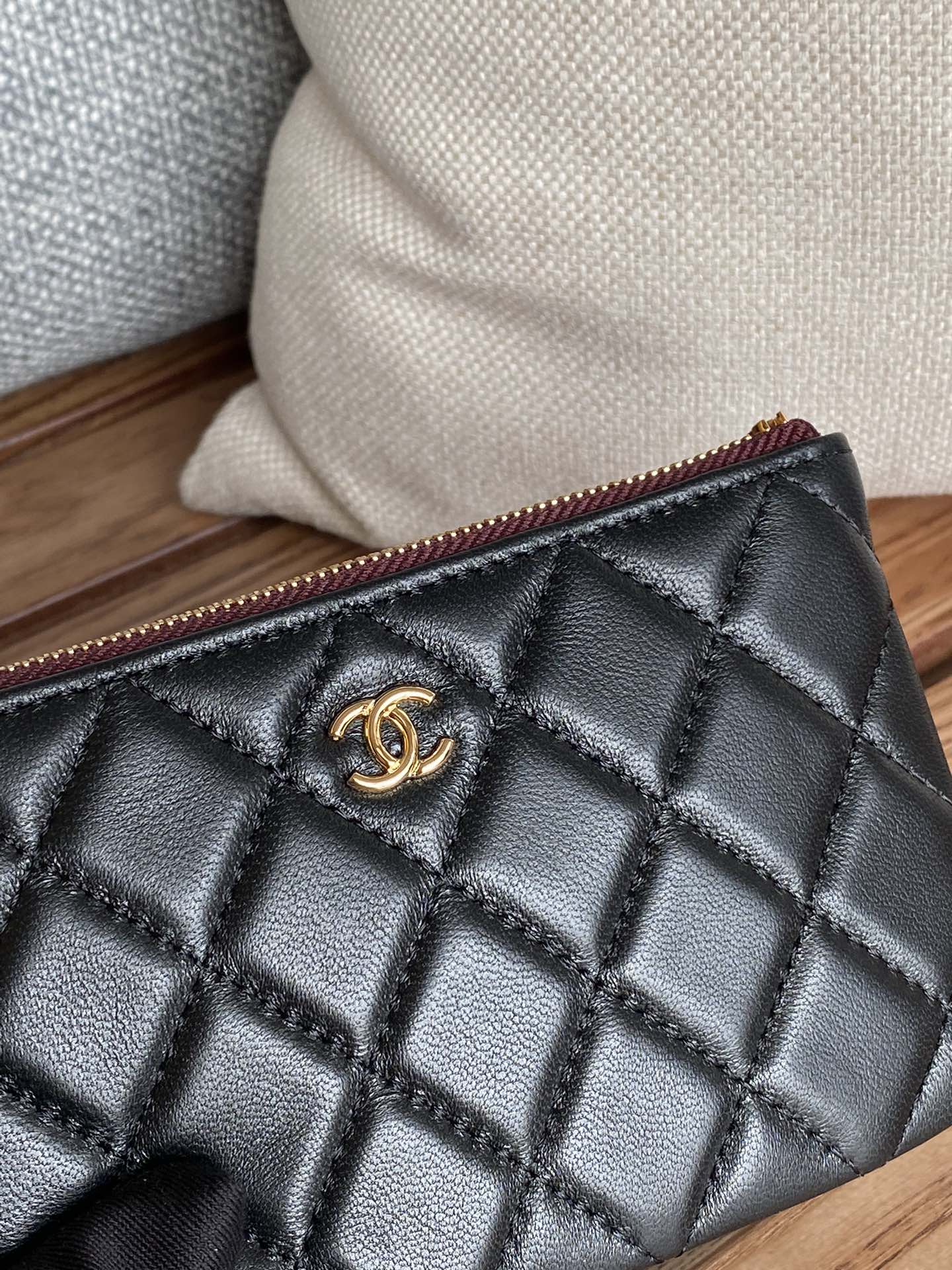 [TOP] CHANEL Lozenge Wallet Calfskin/Lambskin 15x8.5cm - Black&GHW/SHW