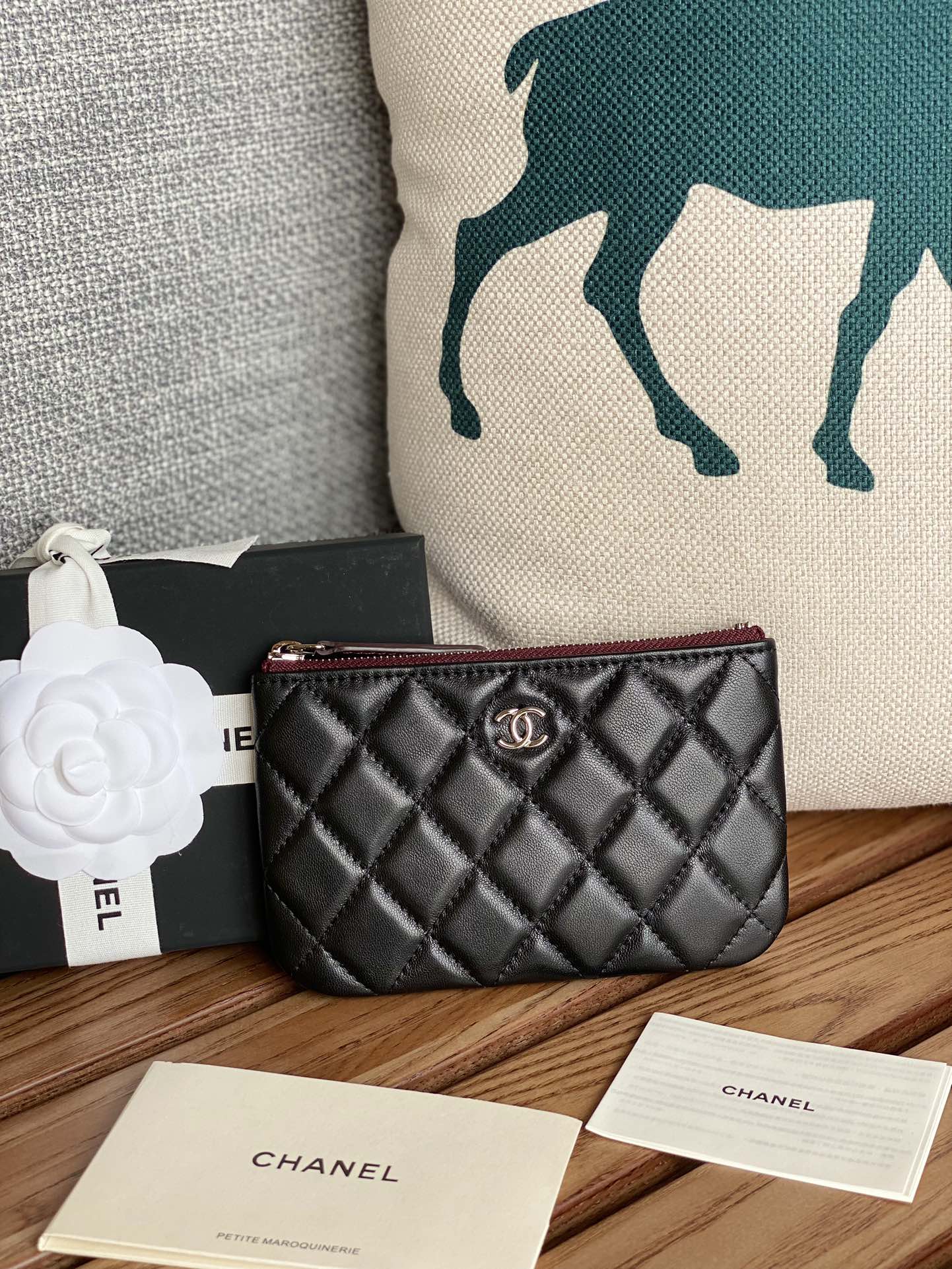 [TOP] CHANEL Lozenge Wallet Calfskin/Lambskin 15x8.5cm - Black&GHW/SHW