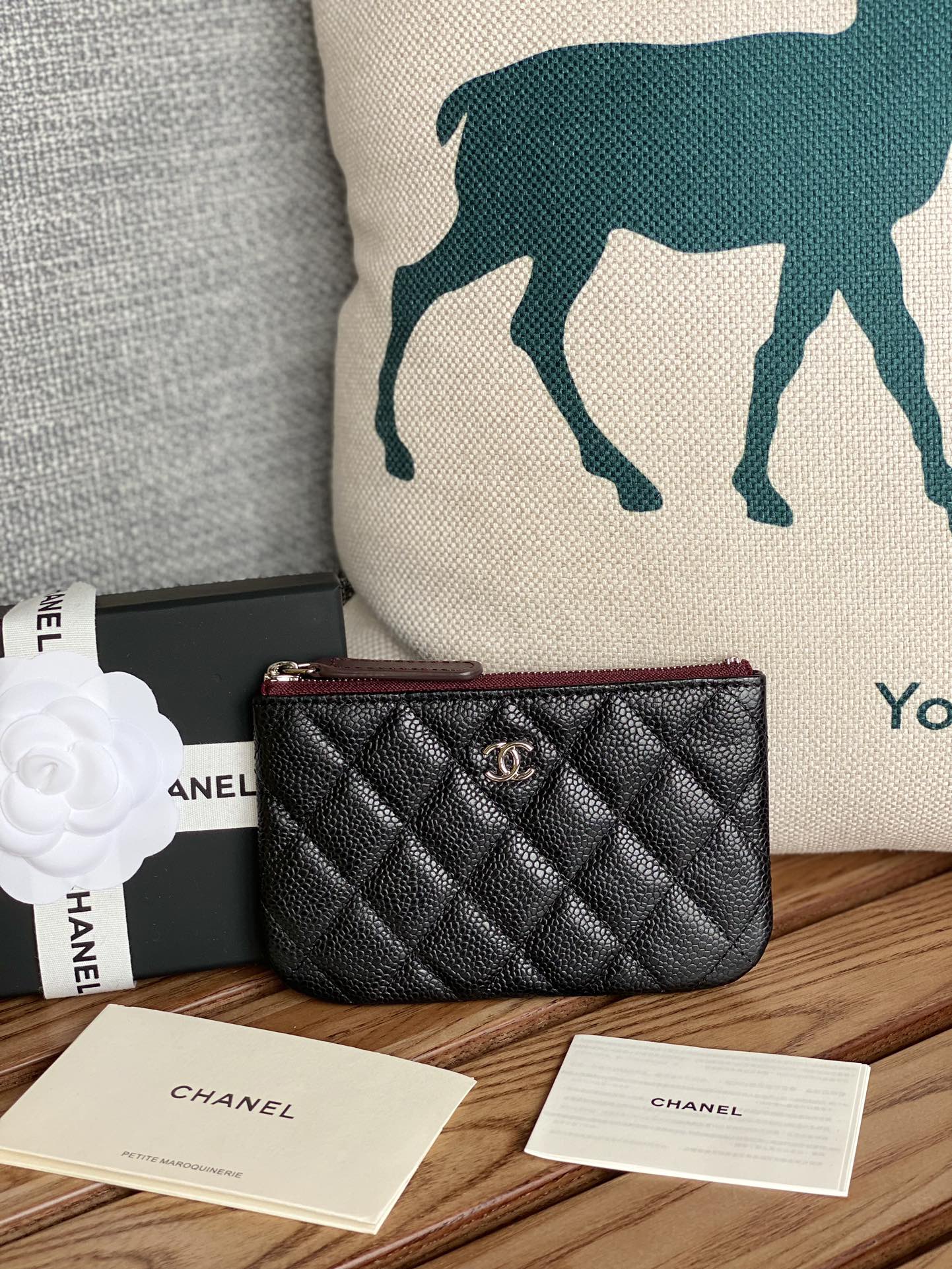 [TOP] CHANEL Lozenge Wallet Calfskin/Lambskin 15x8.5cm - Black&GHW/SHW