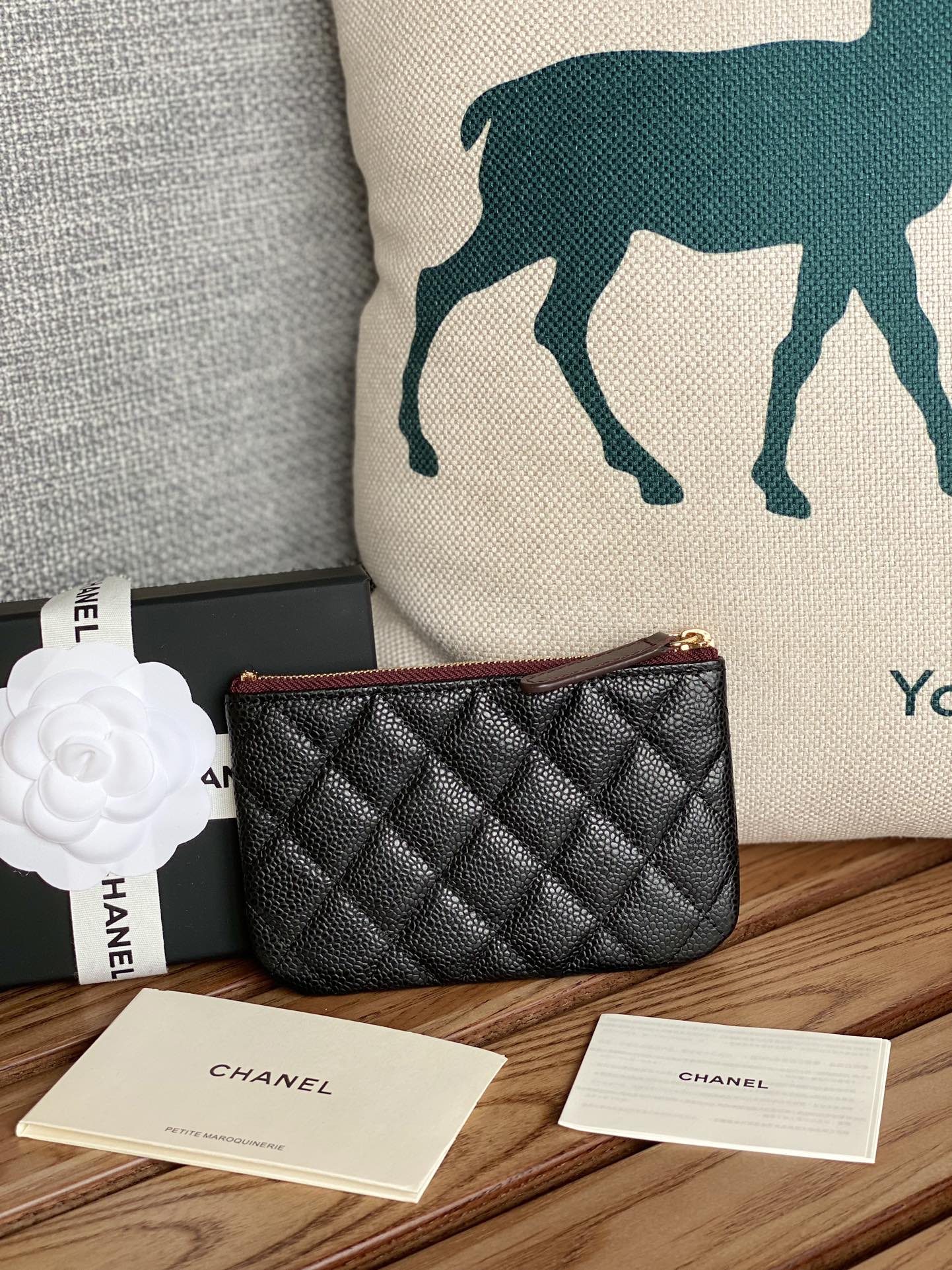 [TOP] CHANEL Lozenge Wallet Calfskin/Lambskin 15x8.5cm - Black&GHW/SHW