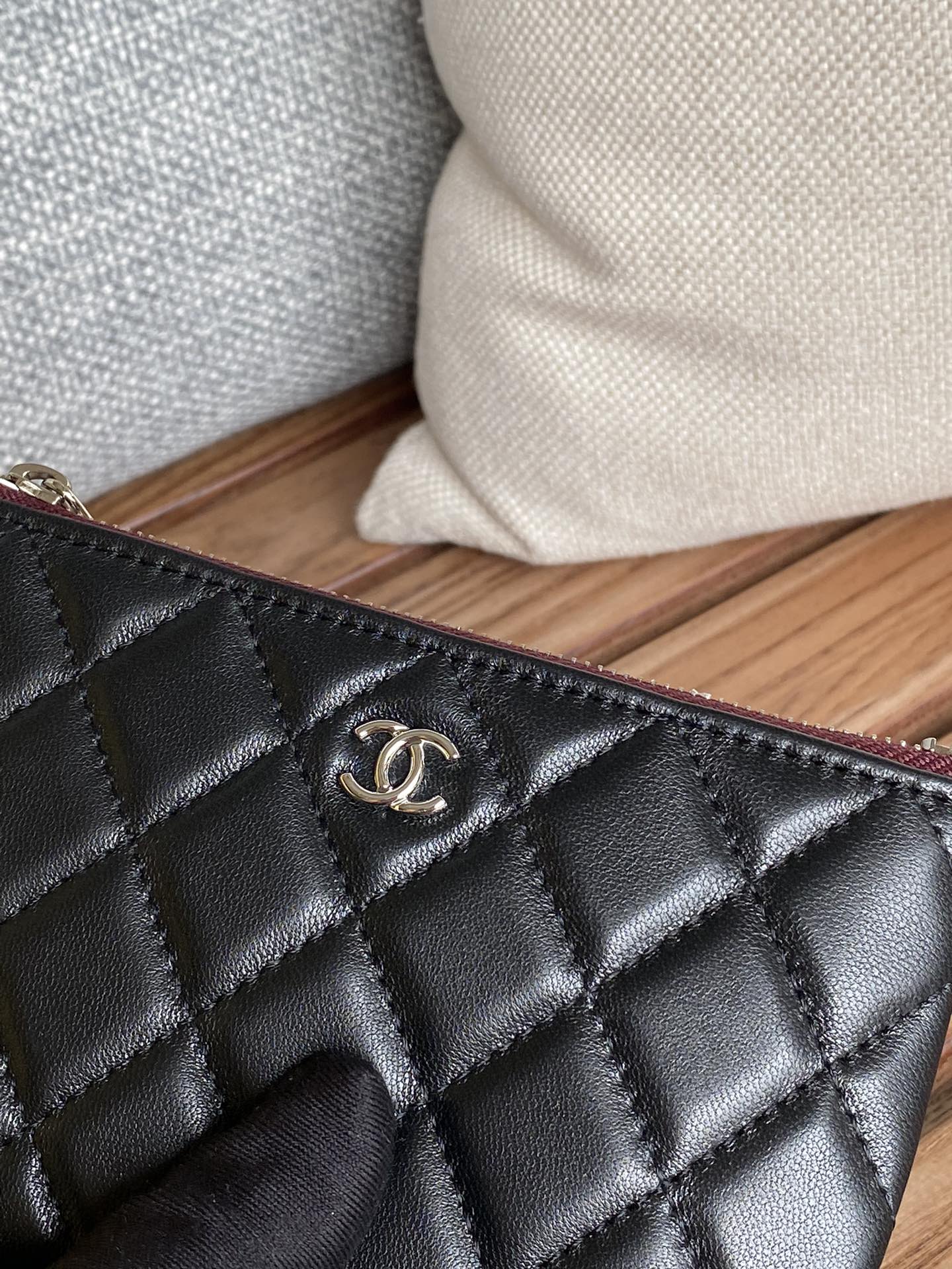 [TOP] CHANEL Lozenge Wallet Calfskin/Lambskin 15x8.5cm - Black&GHW/SHW