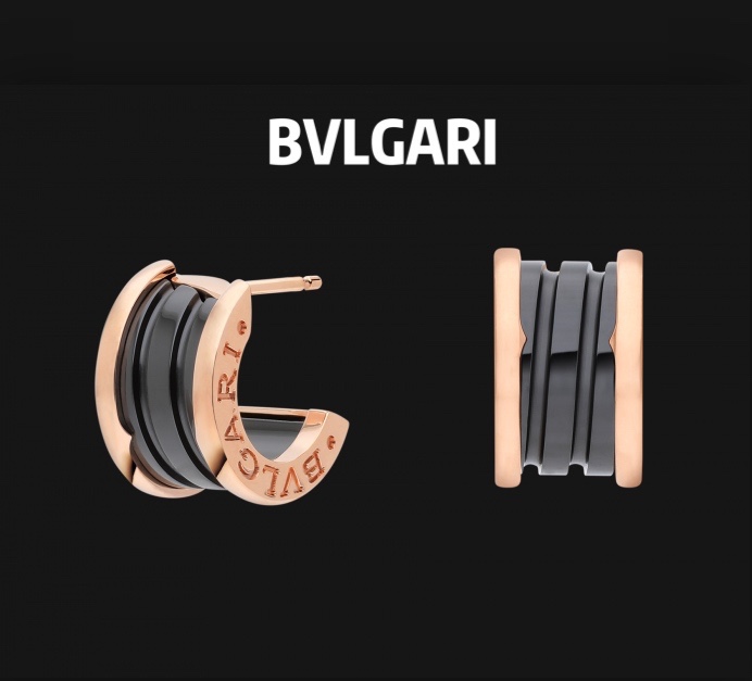 [TOP] BVLGARI Black and White Ceramic Earrings