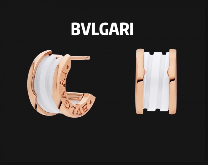 [TOP] BVLGARI Black and White Ceramic Earrings