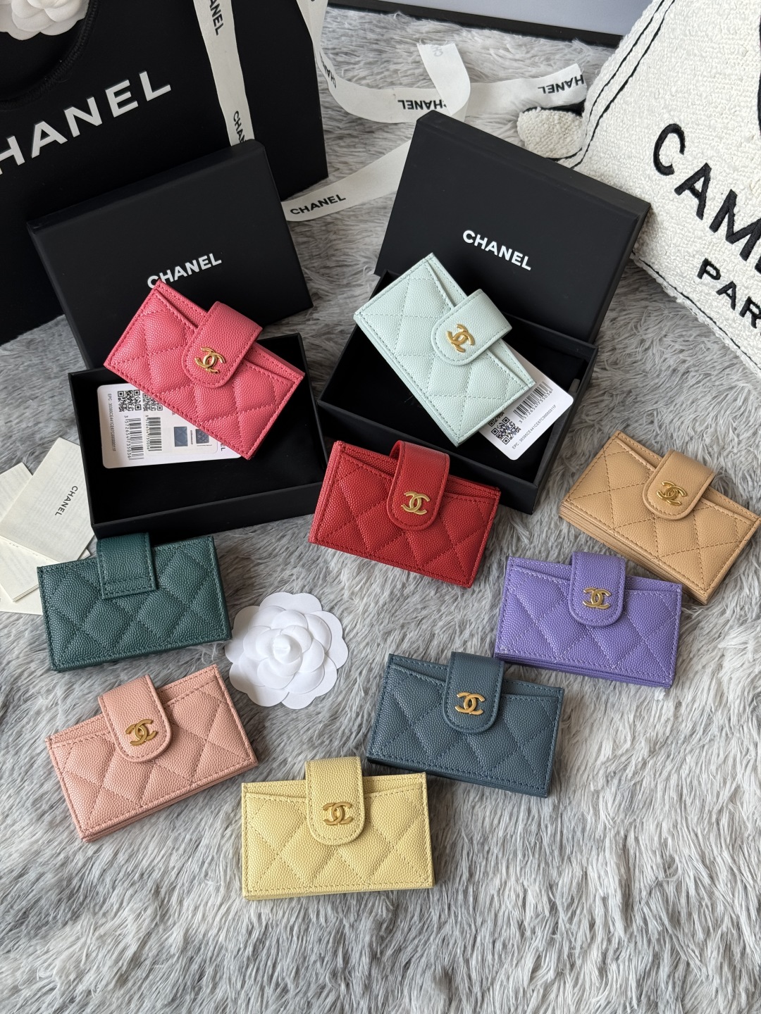 [TOP] CHANEL Cardholder Calfskin 10.4×7×2cm - 9 Color&GHW