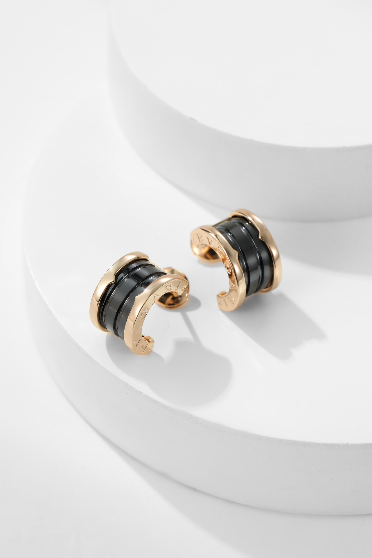 [TOP] BVLGARI Black and White Ceramic Earrings