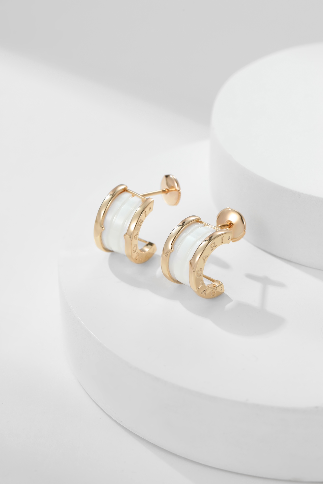 [TOP] BVLGARI Black and White Ceramic Earrings