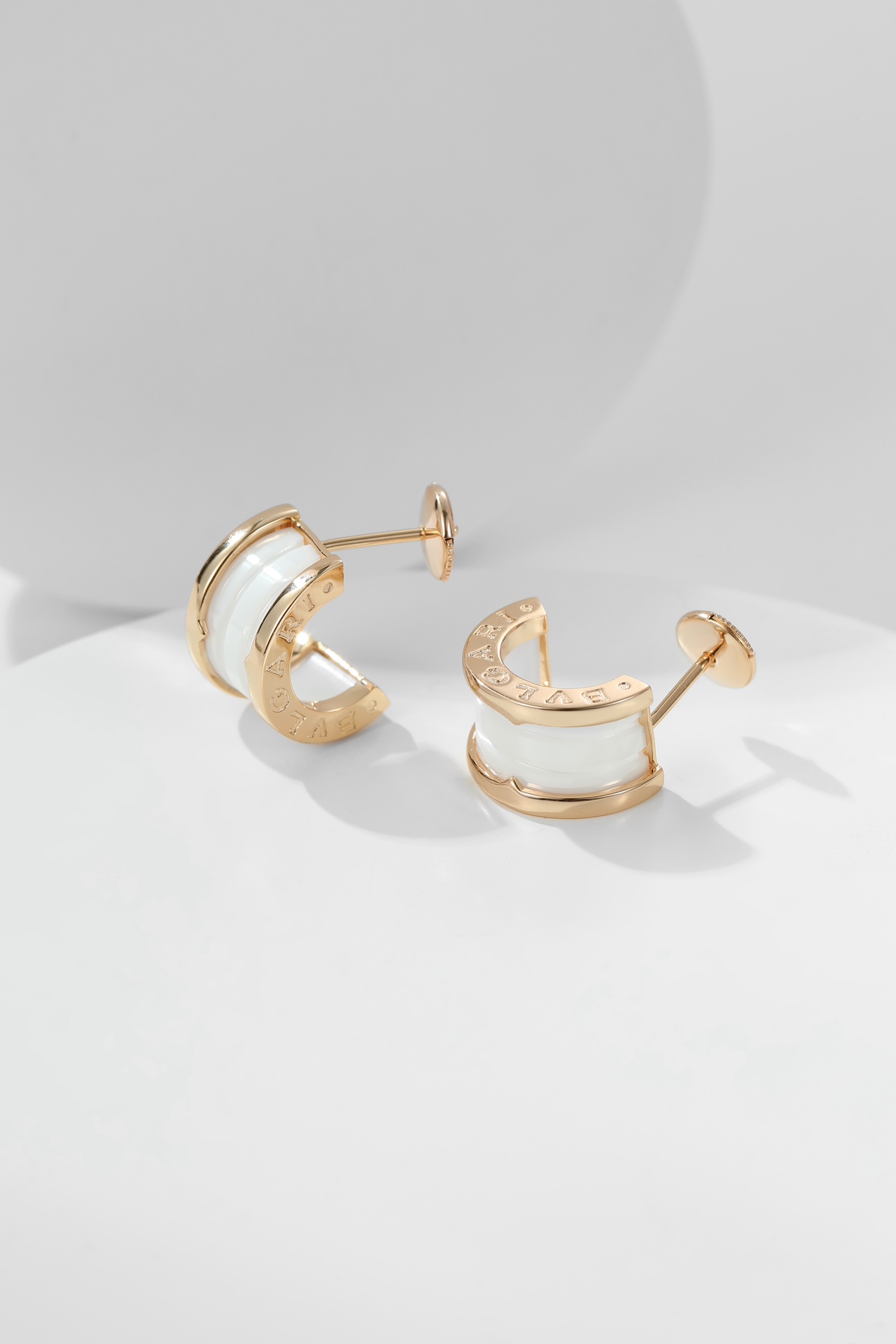 [TOP] BVLGARI Black and White Ceramic Earrings