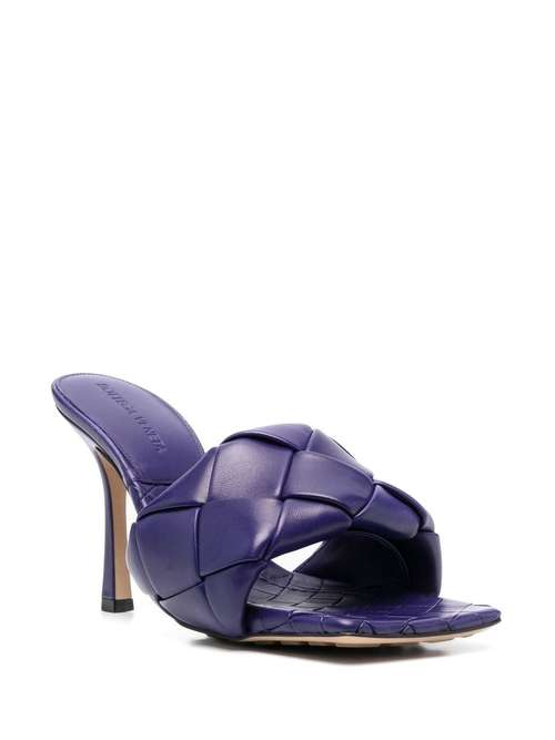 [TOP] Bottega Veneta BV  Leather Heeled Sandals - Purple