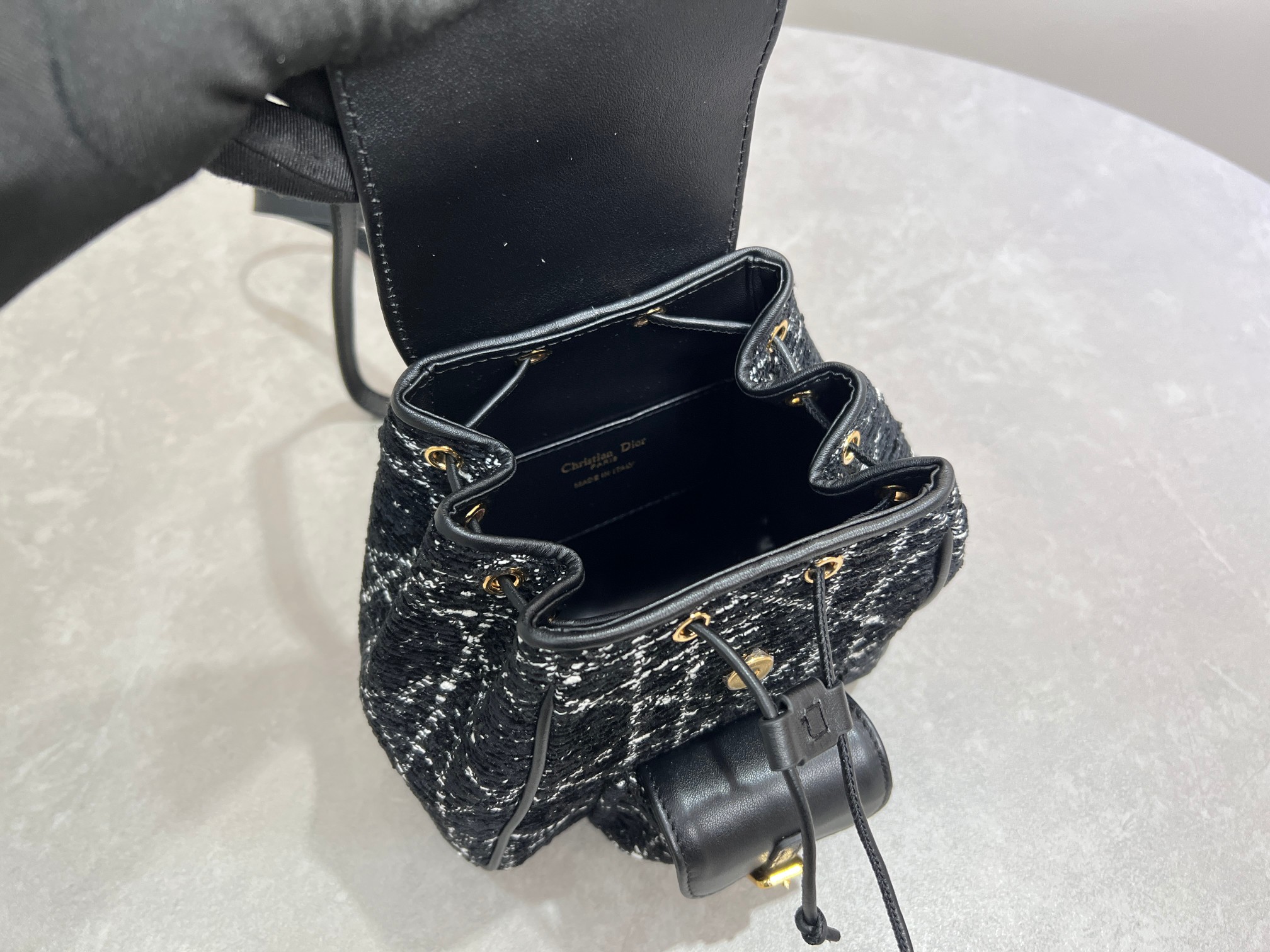 [TOP] Christian Dior Caro Backpack 19.5×18.5×8.5 cm - Black