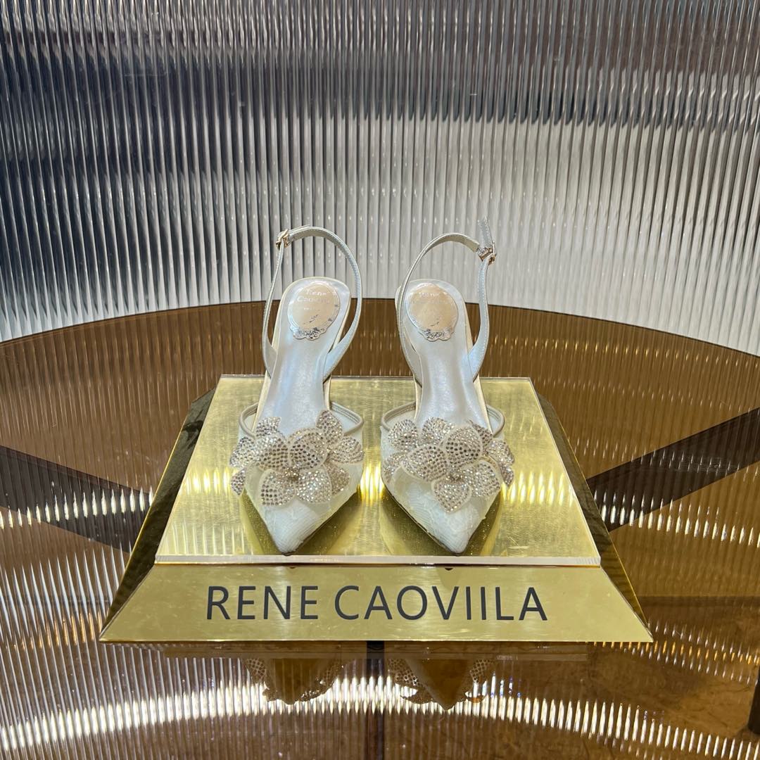 [TOP] Rene Caovilla  High Heel Rhinestone Slippers - 4 Colors