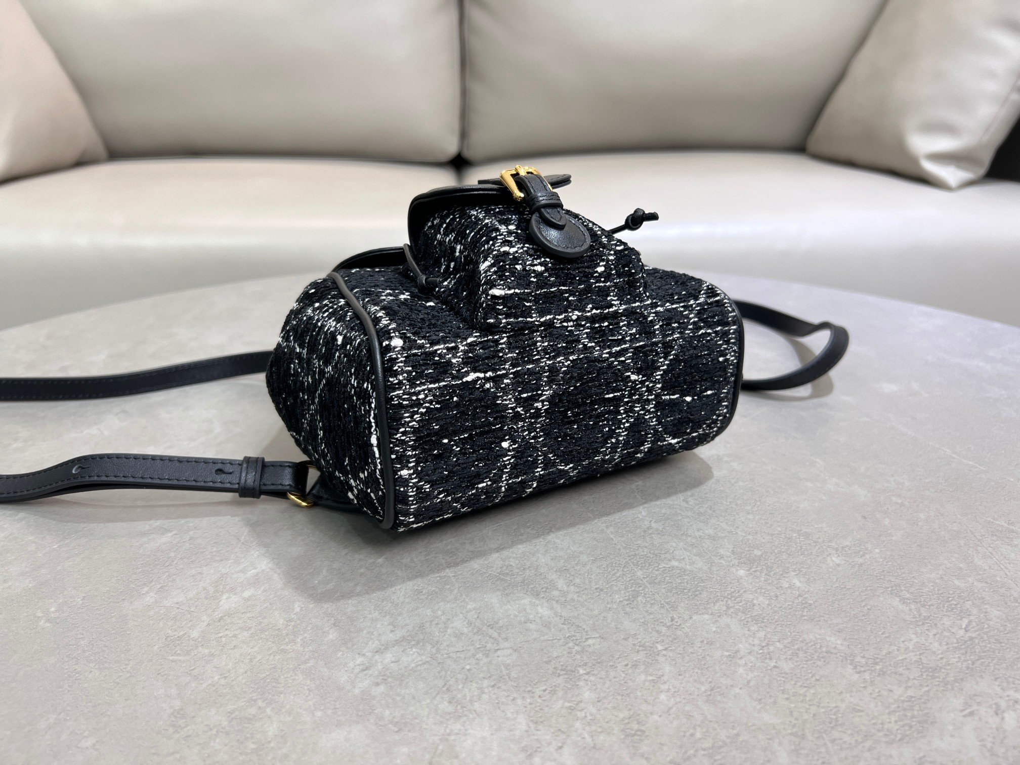 [TOP] Christian Dior Caro Backpack 19.5×18.5×8.5 cm - Black