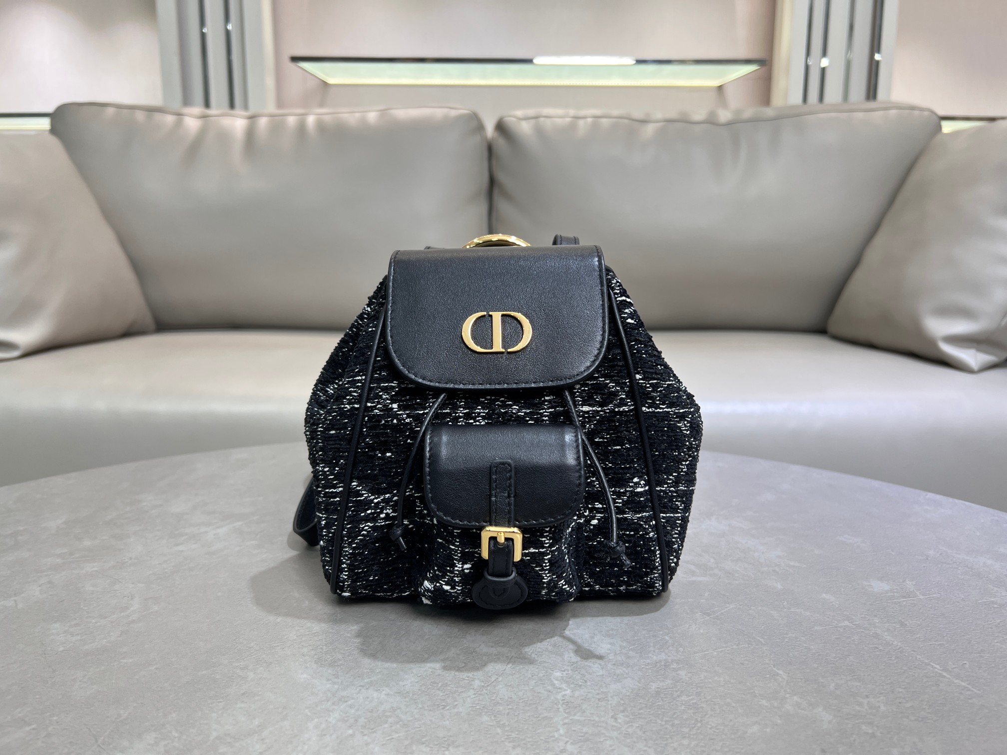 [TOP] Christian Dior Caro Backpack 19.5×18.5×8.5 cm - Black
