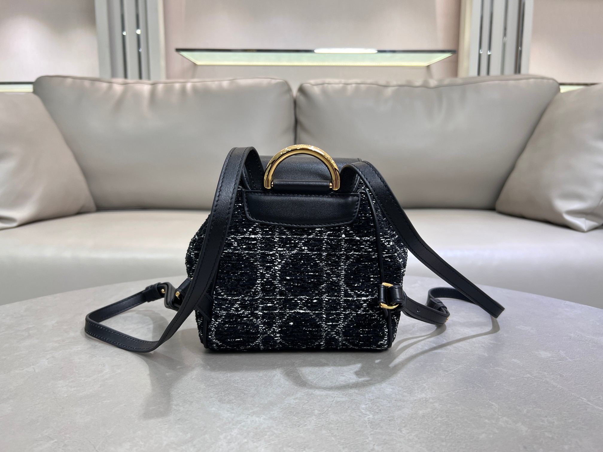 [TOP] Christian Dior Caro Backpack 19.5×18.5×8.5 cm - Black