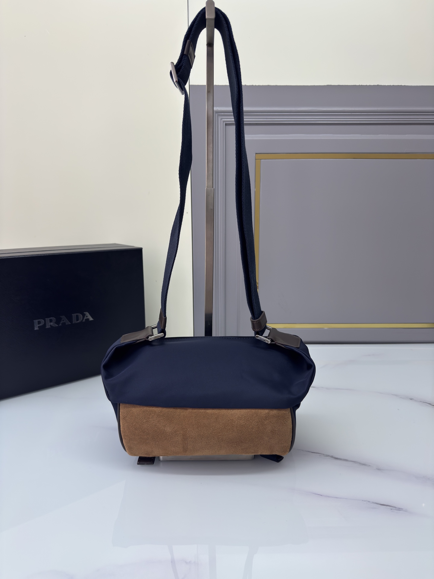 [Top] PRADA Mini Messenger Bag 20*13*9cm - Blue