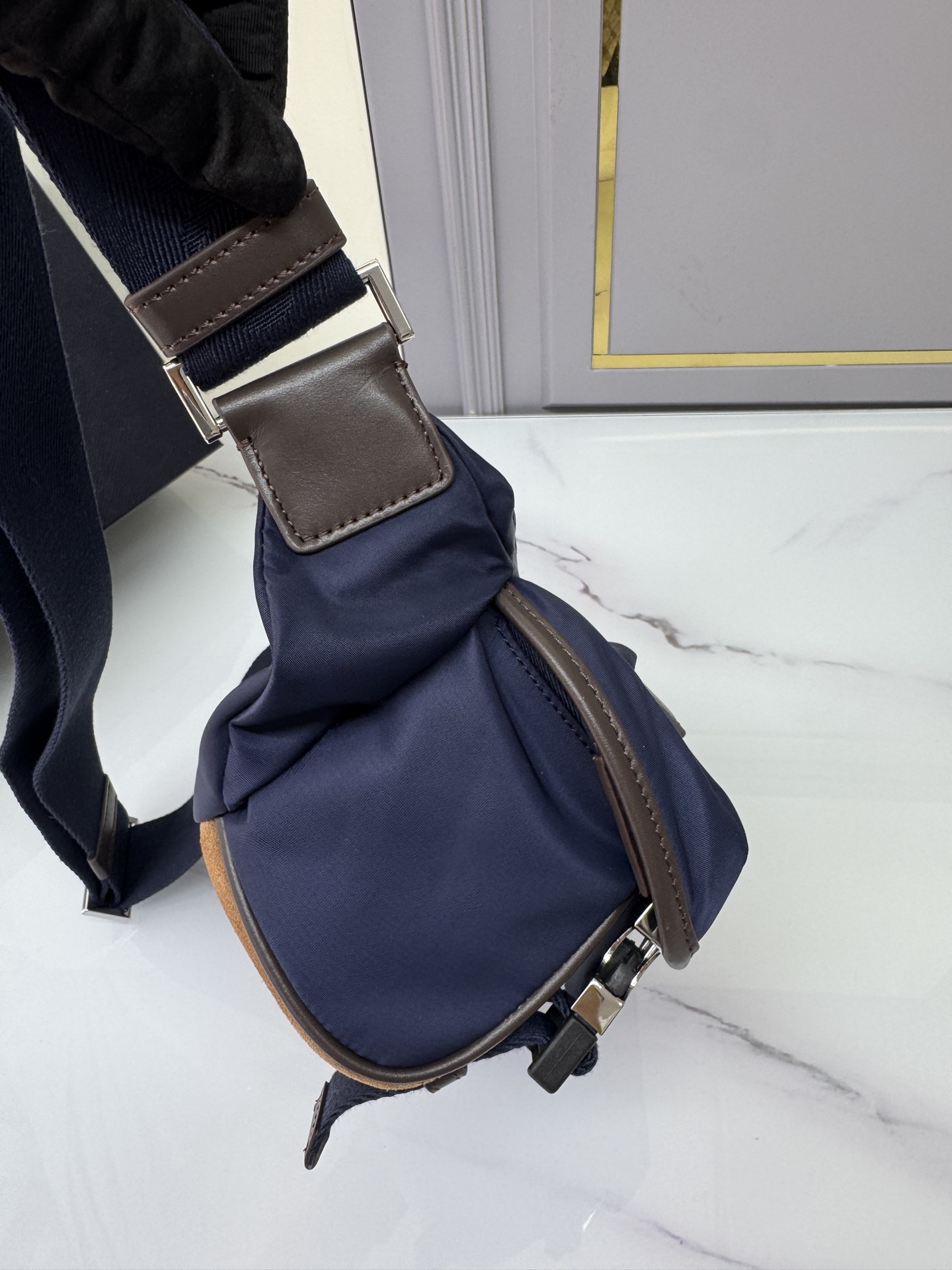 [Top] PRADA Mini Messenger Bag 20*13*9cm - Blue