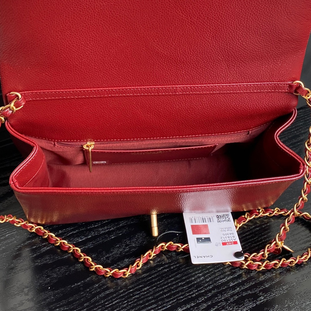 [TOP] CHANEL Clutch Bag Cowhide - Red