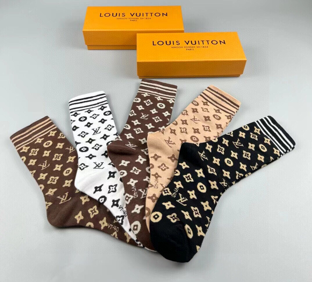 [TOP] Louis Vuitton Socks - 5 Pieces as a Set