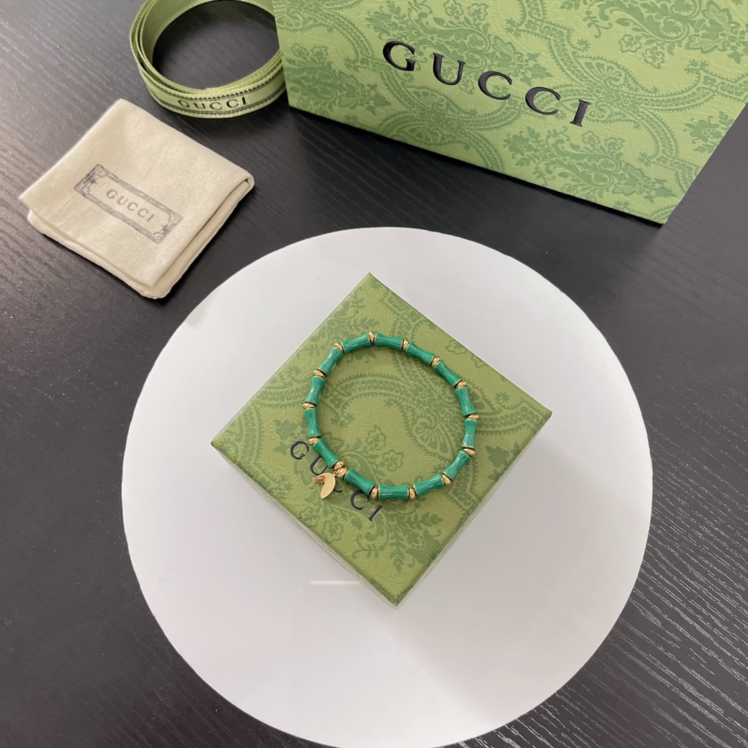 [TOP] GUCCI Bamboo Bracelet - Green