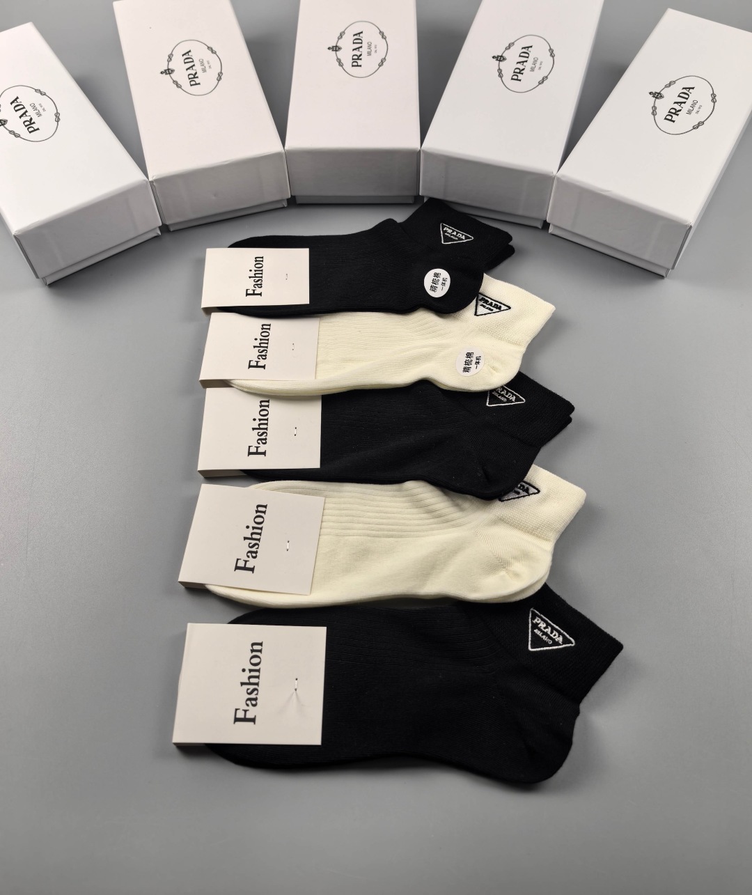 [TOP] PRADA Short Style Socks - 5 Pieces as a Set