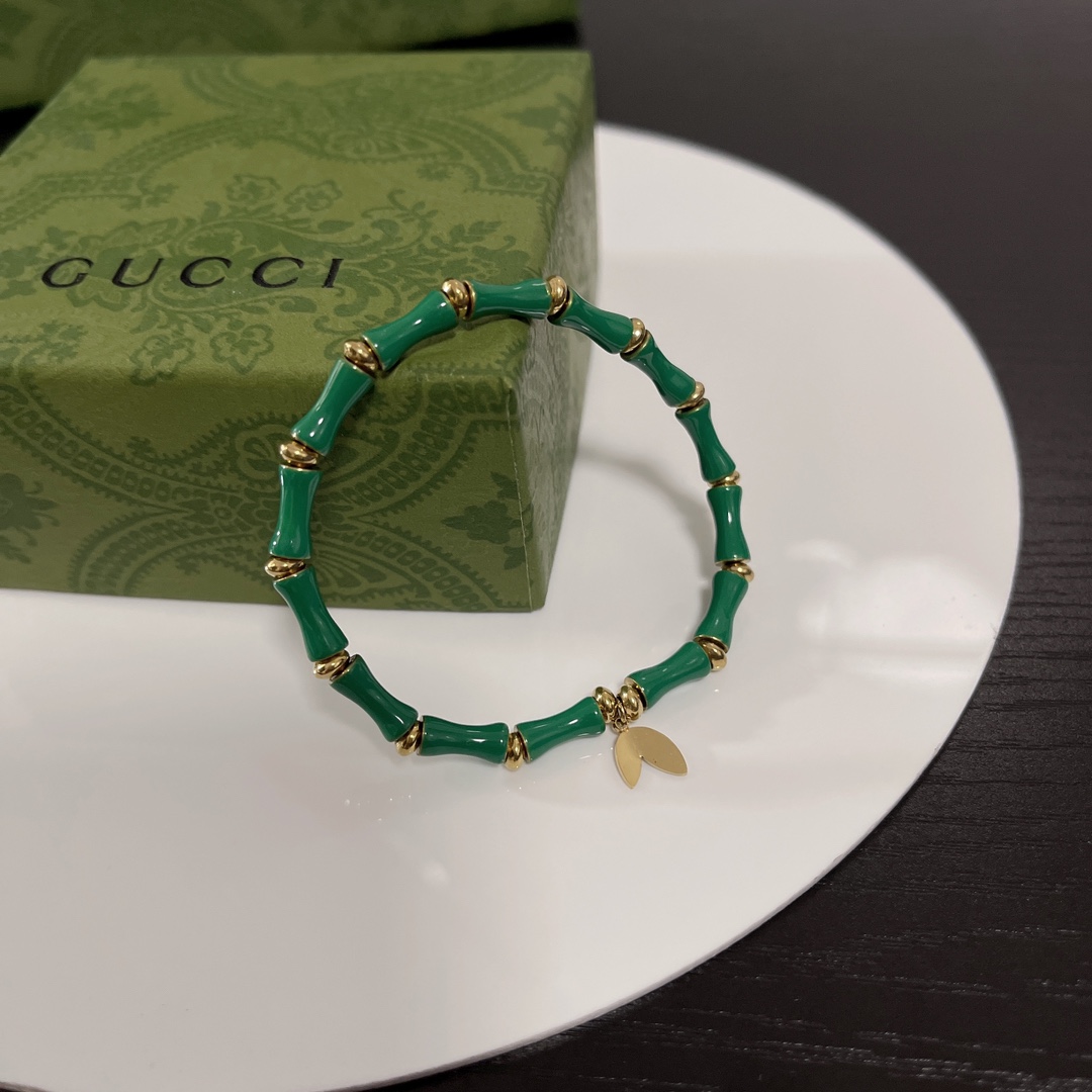 [TOP] GUCCI Bamboo Bracelet - Green