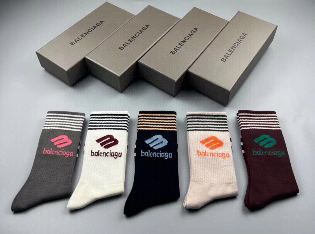 [TOP] BALENCIAGA Socks - 5 Pieces as a Set