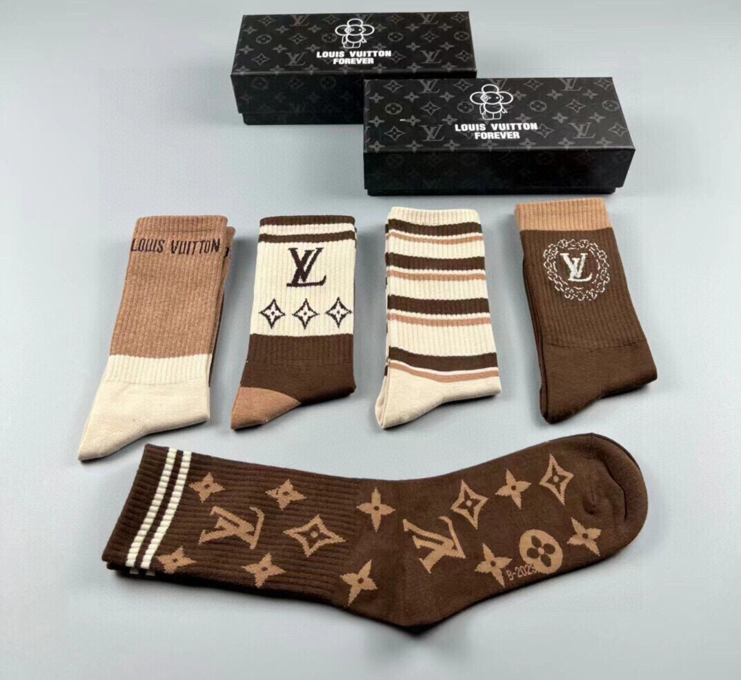 [TOP] Louis Vuitton Socks - 5 Pieces as a Set