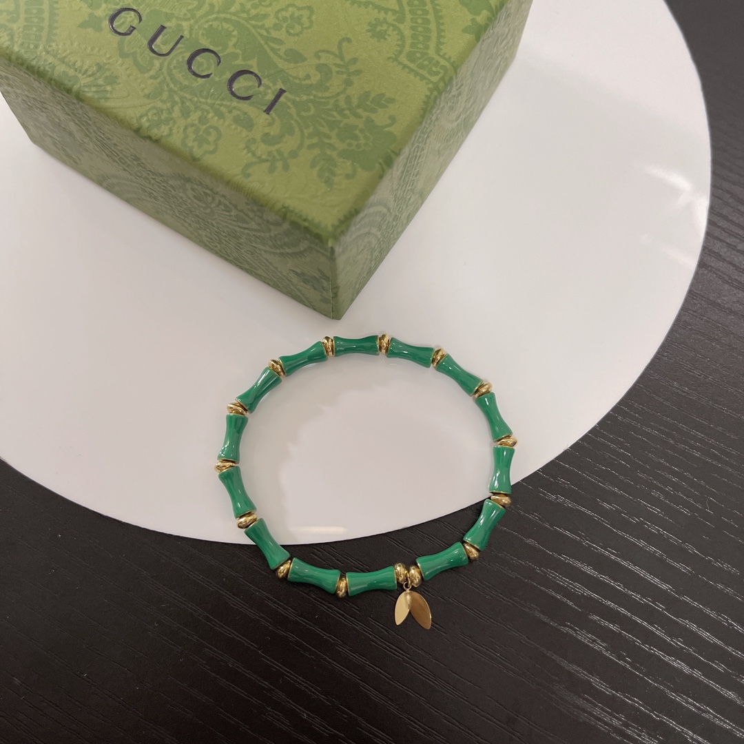 [TOP] GUCCI Bamboo Bracelet - Green