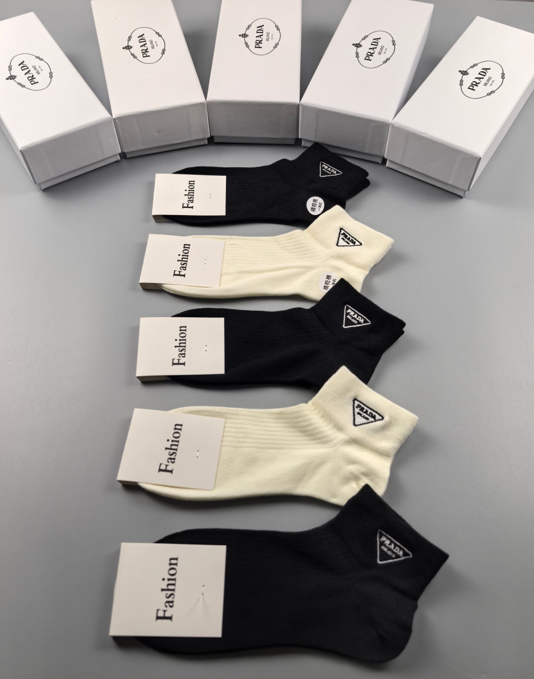[TOP] PRADA Short Style Socks - 5 Pieces as a Set
