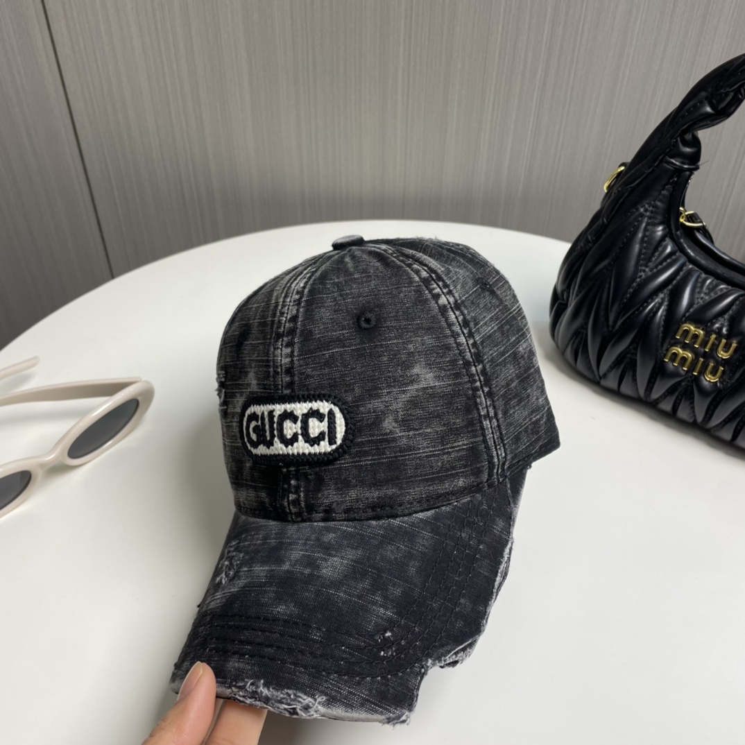 [TOP] GUCCI Washed Denim Baseball Cap - 5 Colors