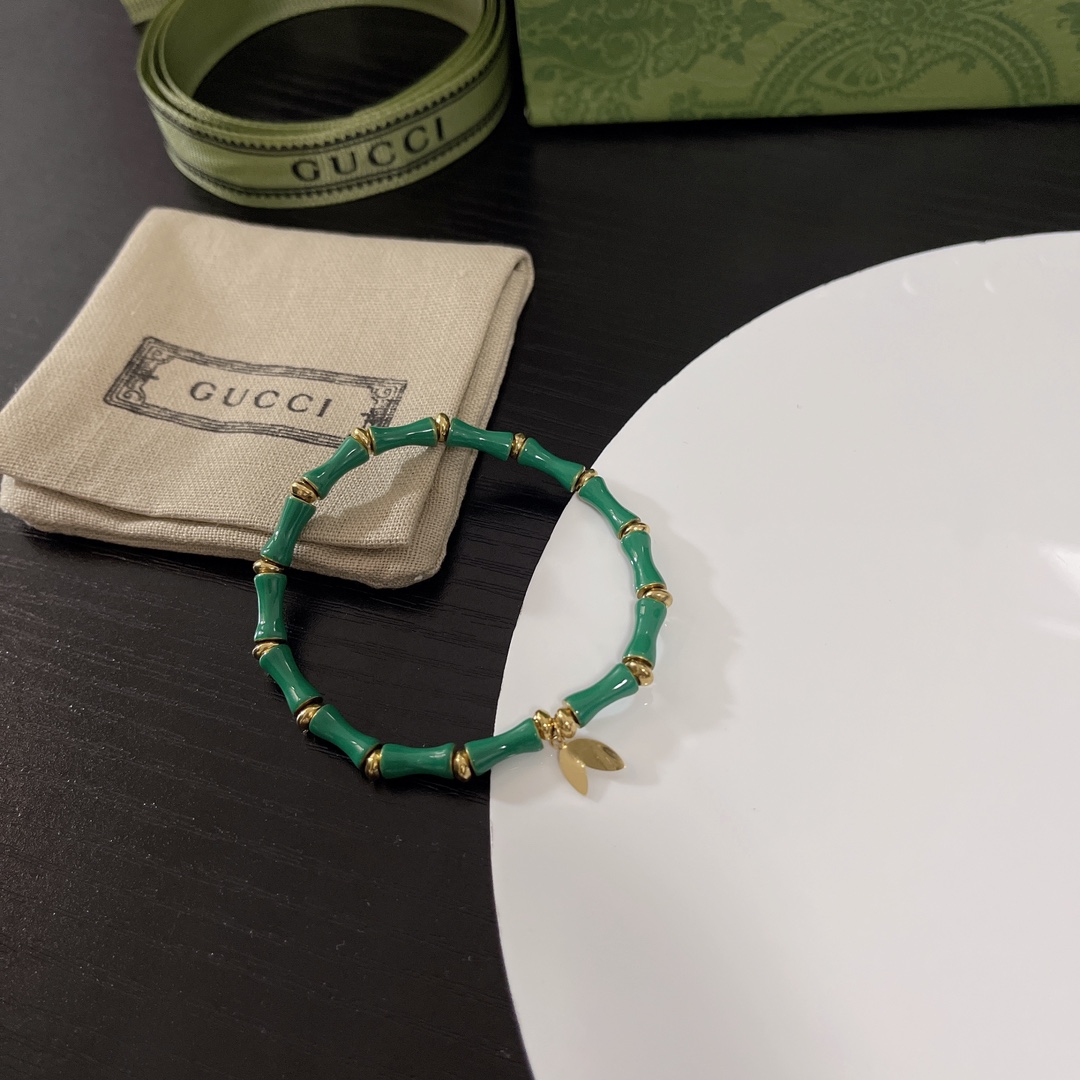 [TOP] GUCCI Bamboo Bracelet - Green