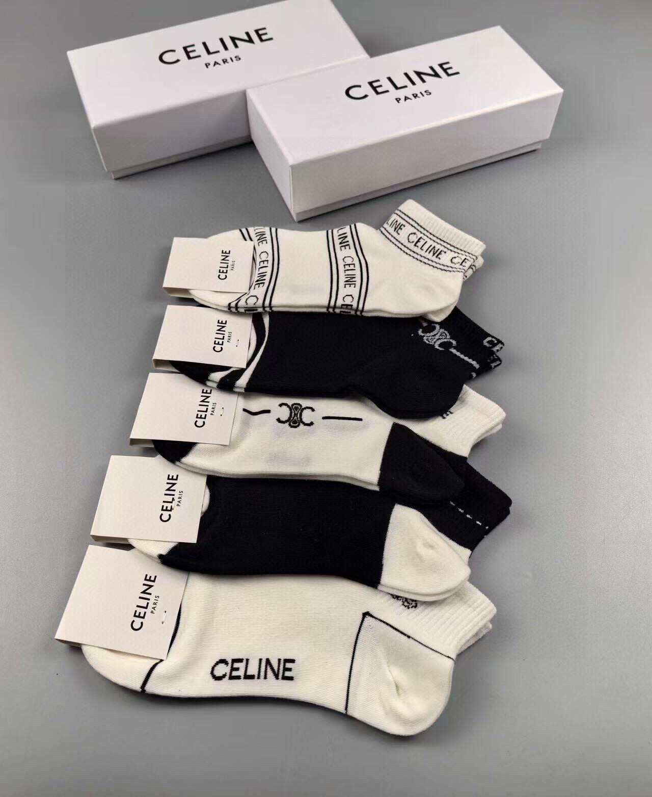 [TOP] CELINE Socks - 5 Pieces as a Set